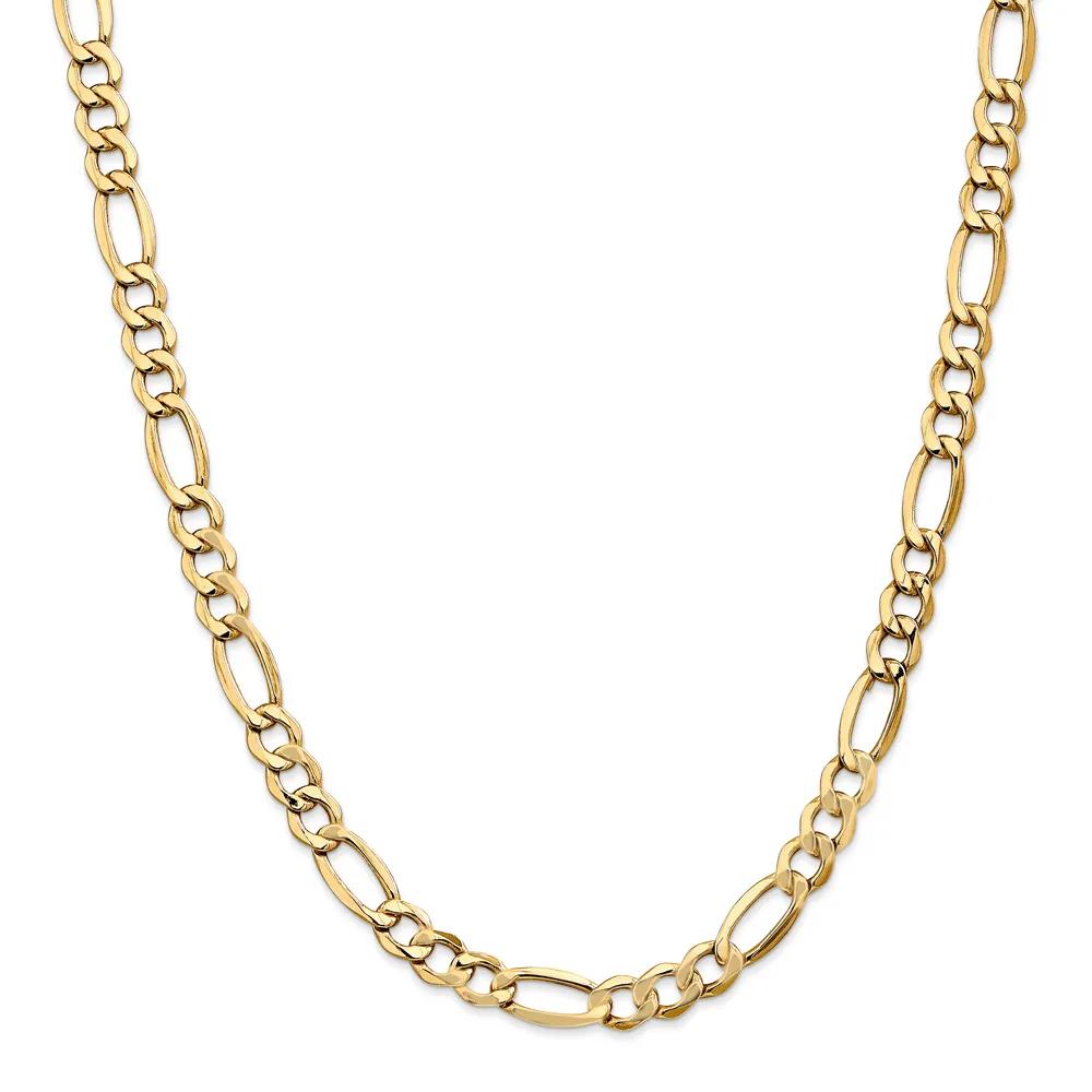 Figaro Chain 14K Yellow Gold Necklace Size 24"