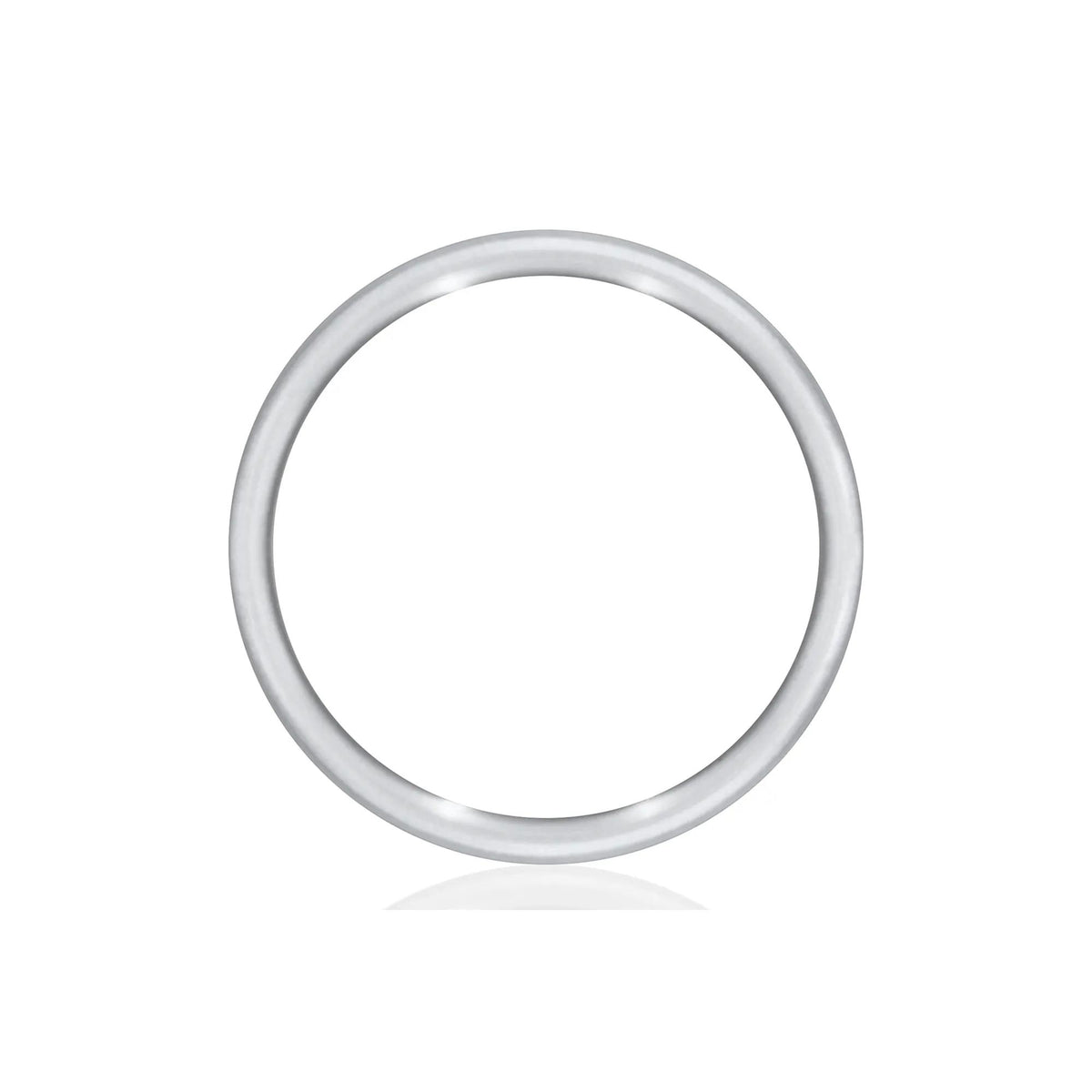 Flat Plain Wedding Band Ring 14K White Gold Size 11.5 3mm