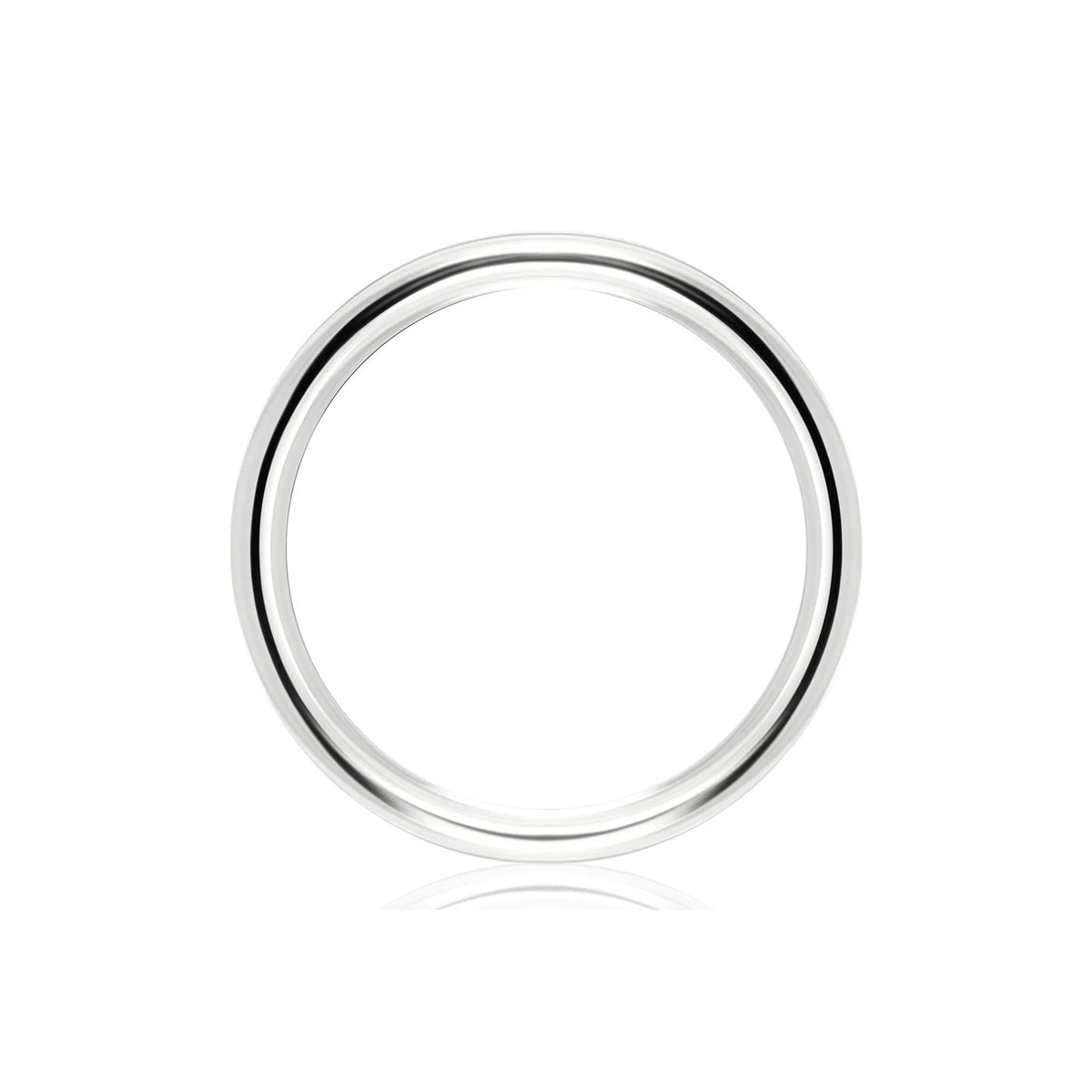 Flat Plain Wedding Band Ring 14K White Gold Size 9.5 4mm