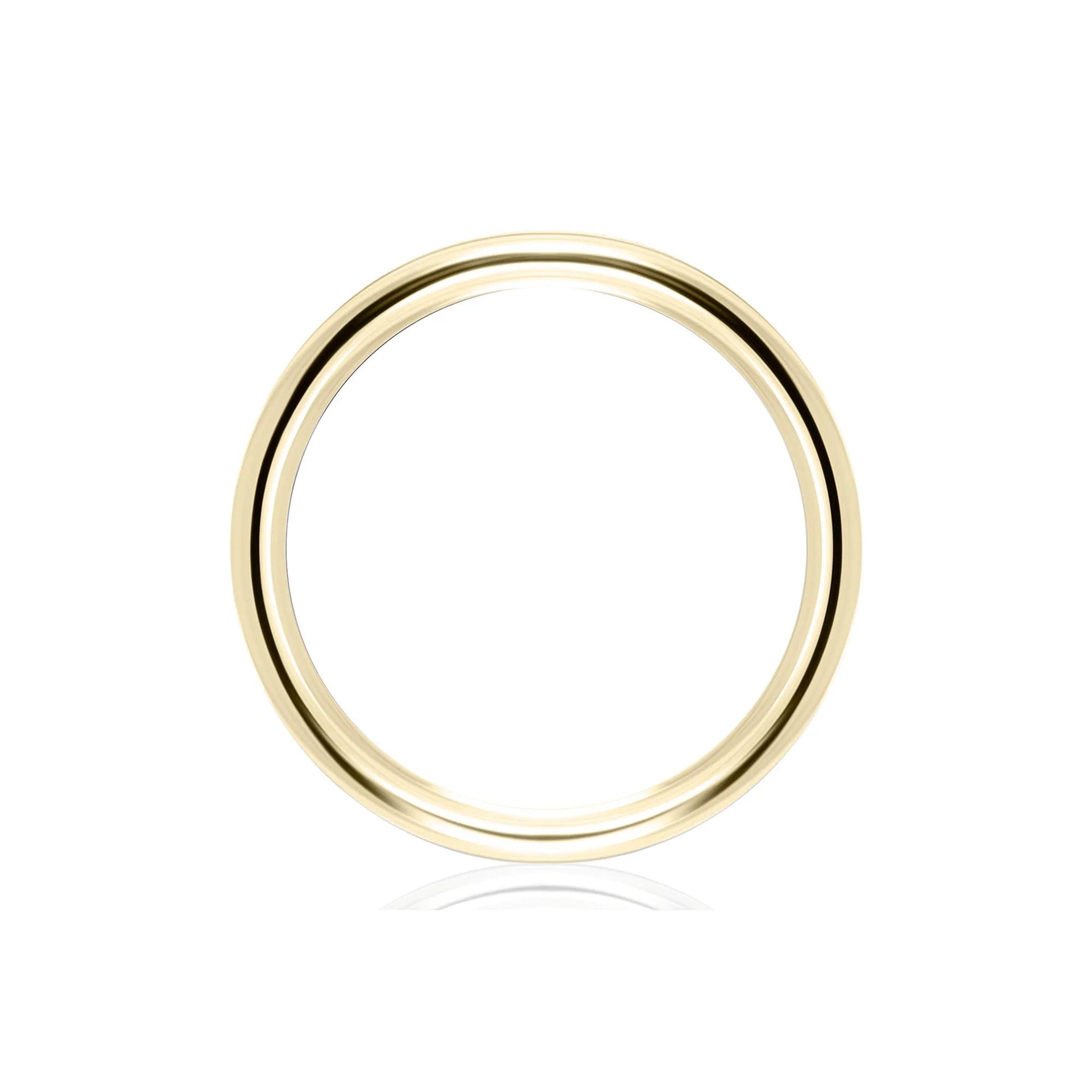 Flat Plain Wedding Band Ring 14K Yellow Gold Size 7.5 4mm