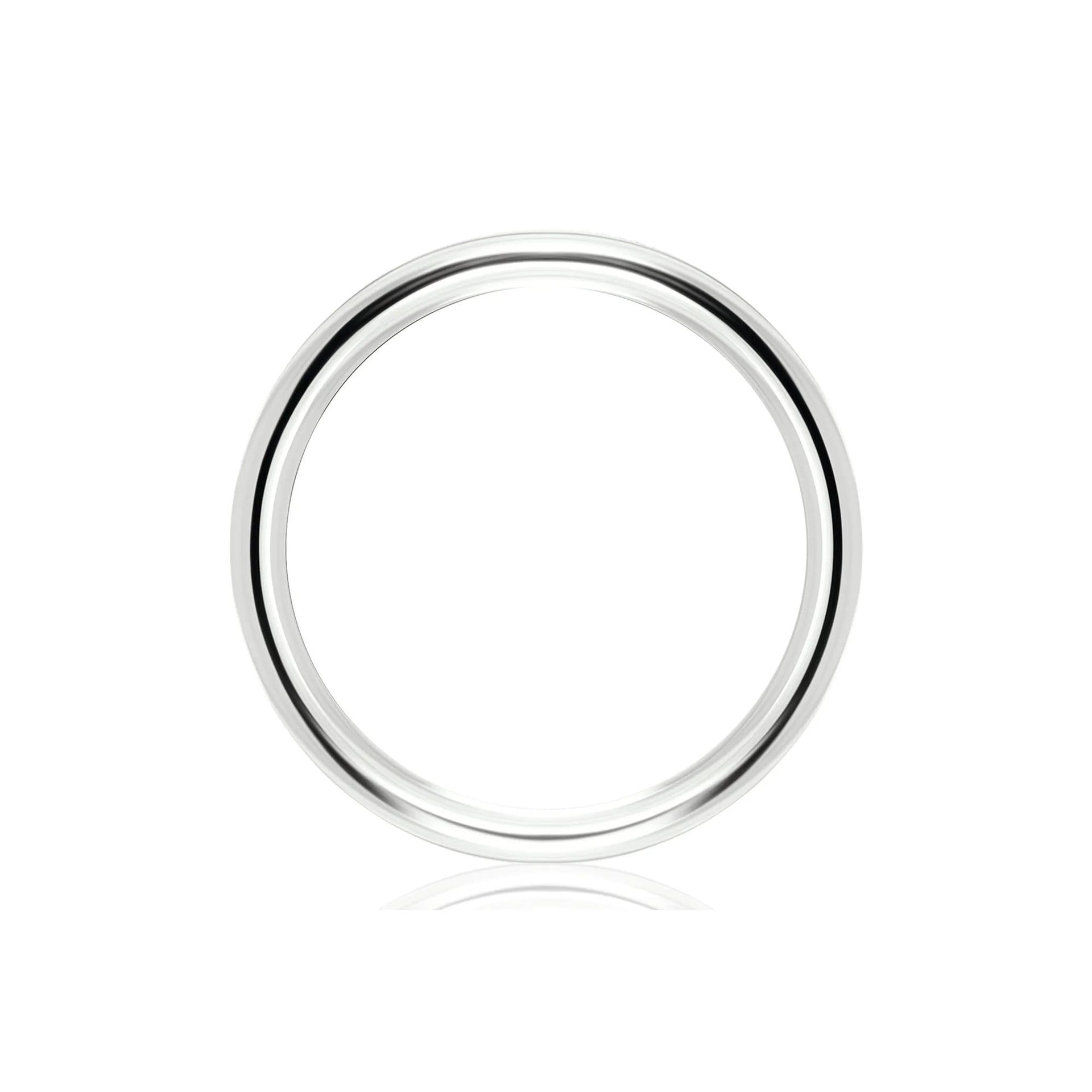 Flat Plain Wedding Band Ring 14K White Gold Size 10.5 5mm