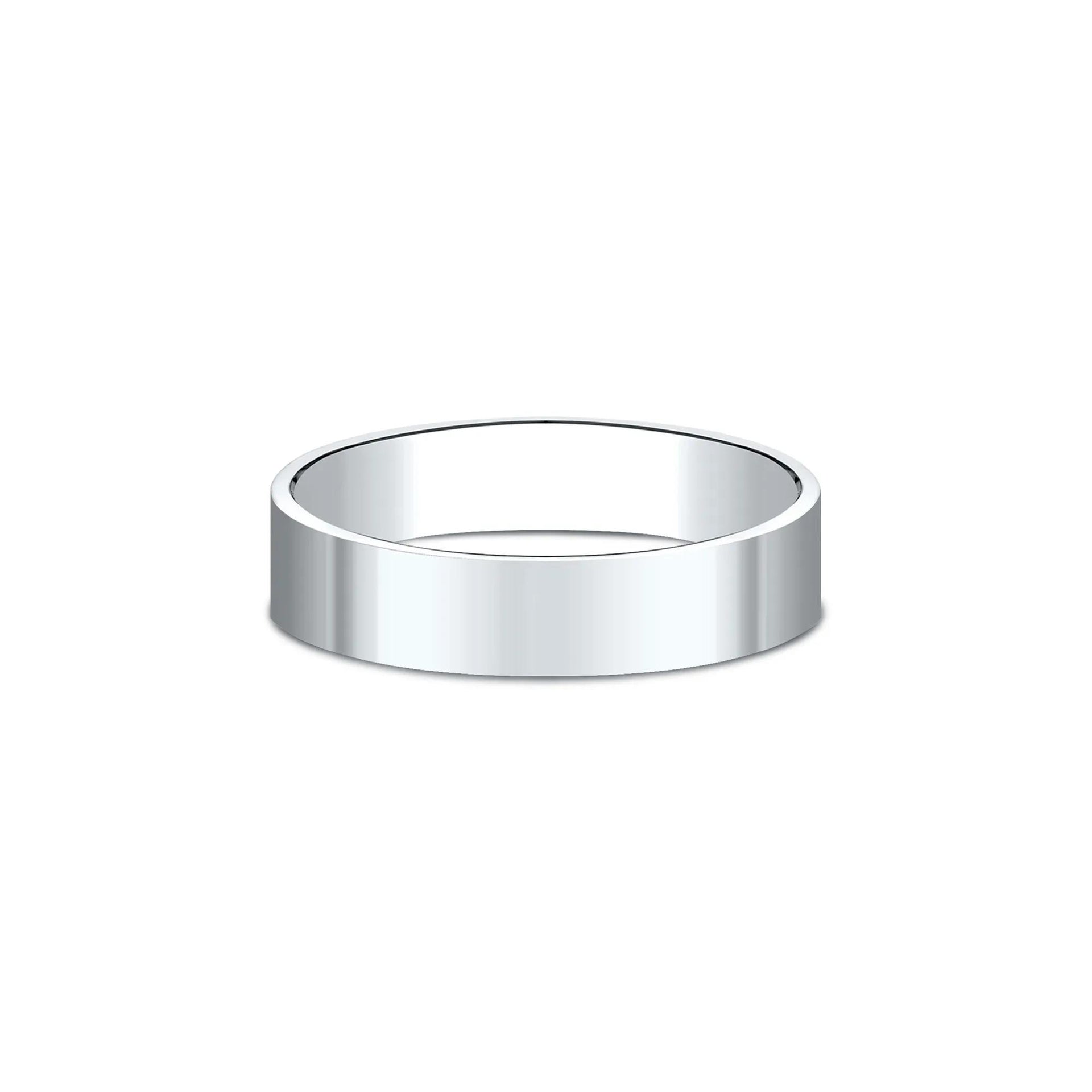 Flat Plain Wedding Band Ring 14K White Gold Size 10.5 5mm