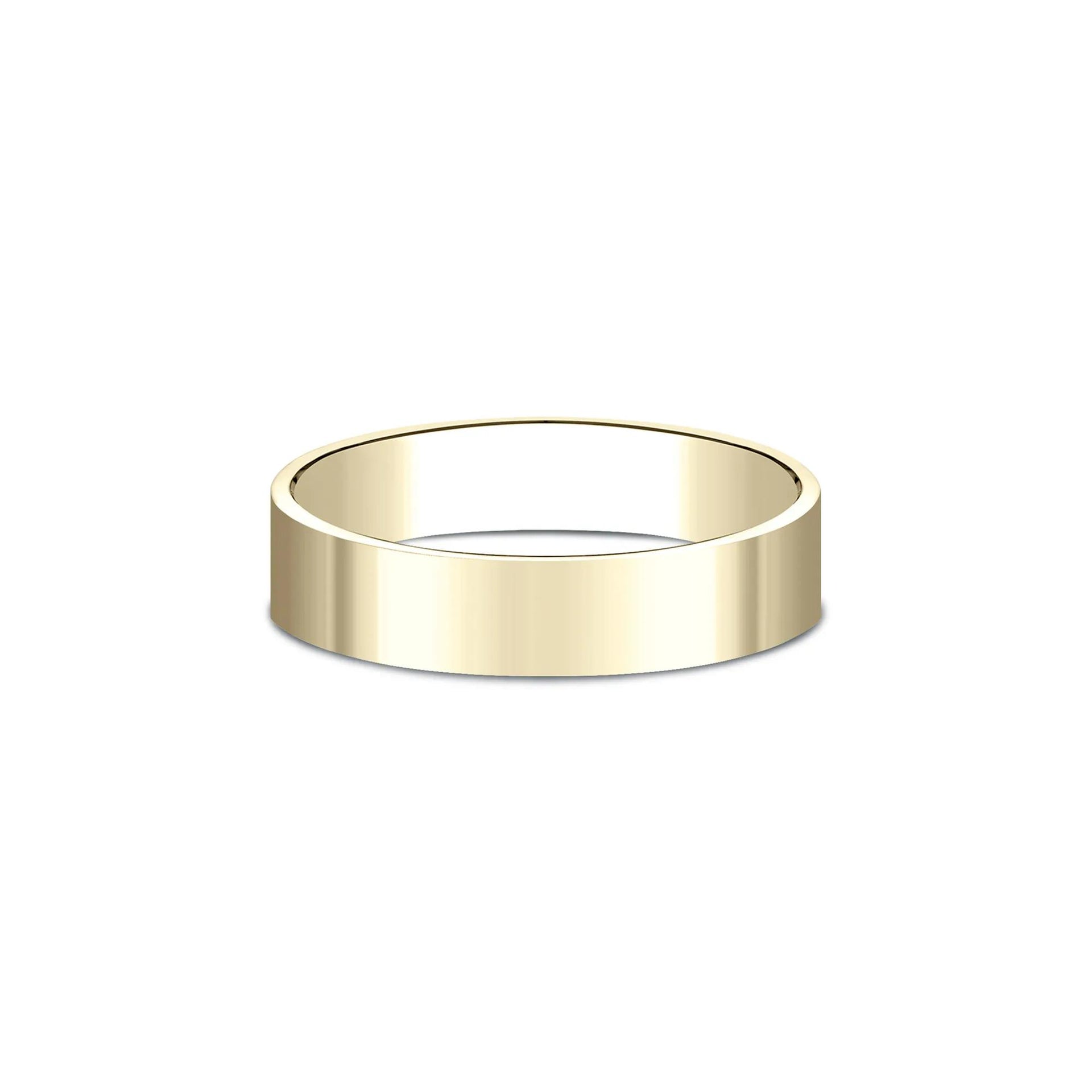 Flat Plain Wedding Band Ring 14K Yellow Gold Size 10 5mm