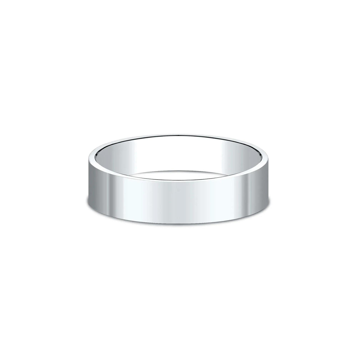 Flat Plain Wedding Band Ring White Gold Size 7.5 6mm