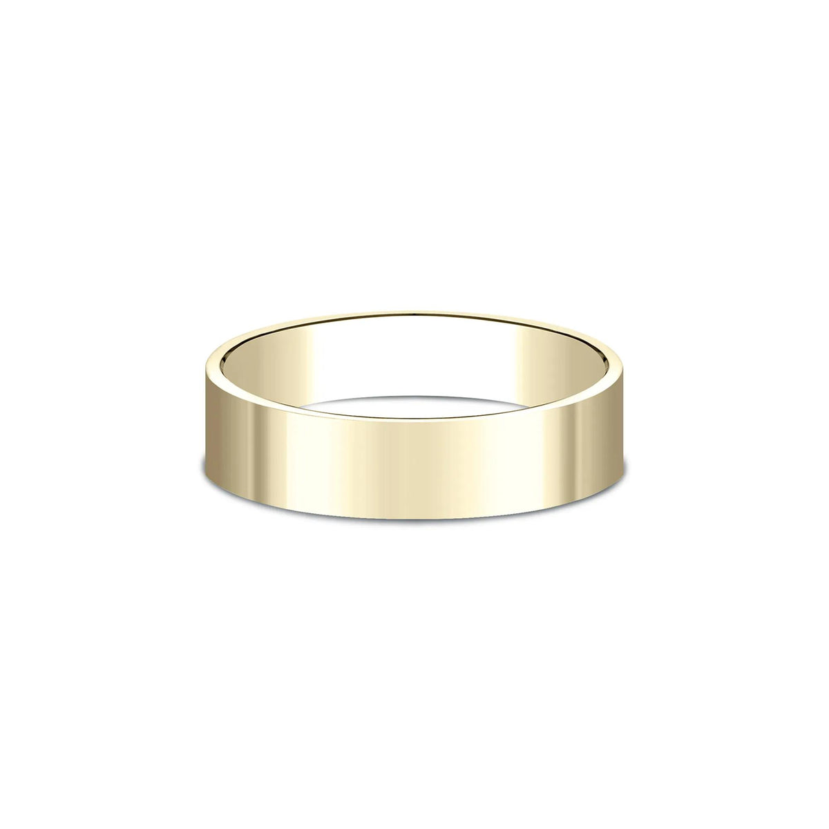 Flat Plain Wedding Band Ring 14K Yellow Gold Size 13.5 6mm