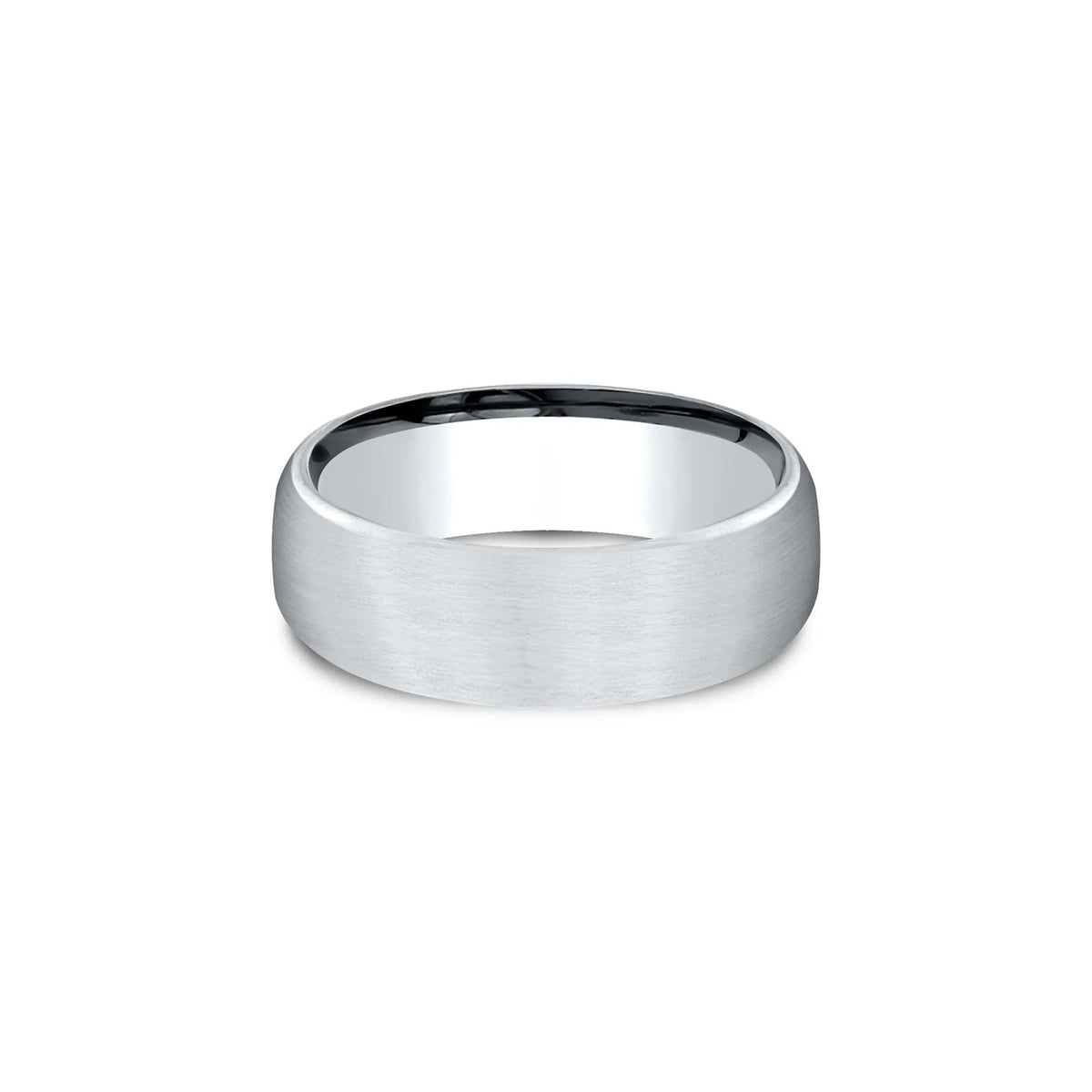 Flat Satin Finish Band Ring 10K White Gold Size 4.5 7.5mm