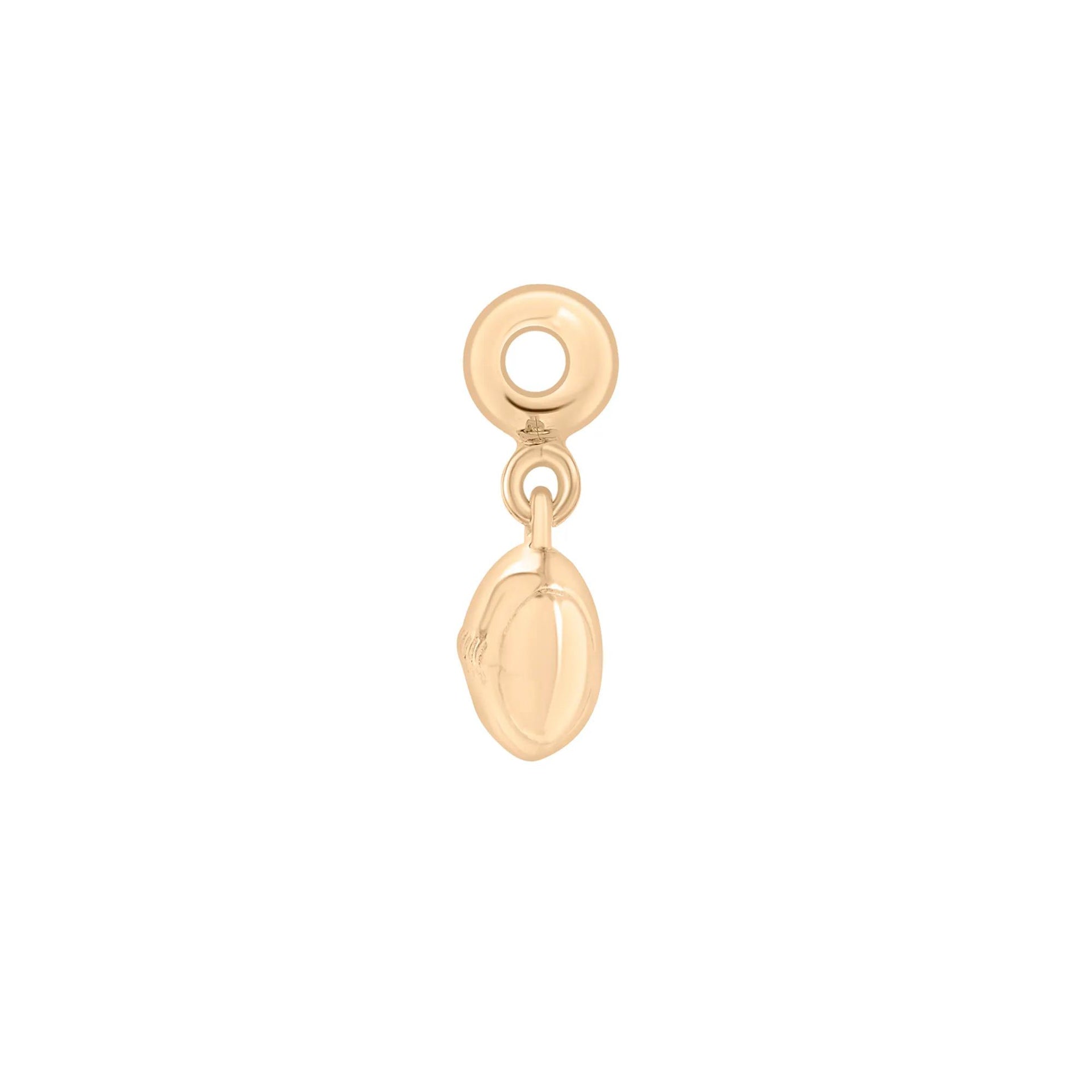Football Bead Charm Gold Vermeil Yellow Size 11.50mm