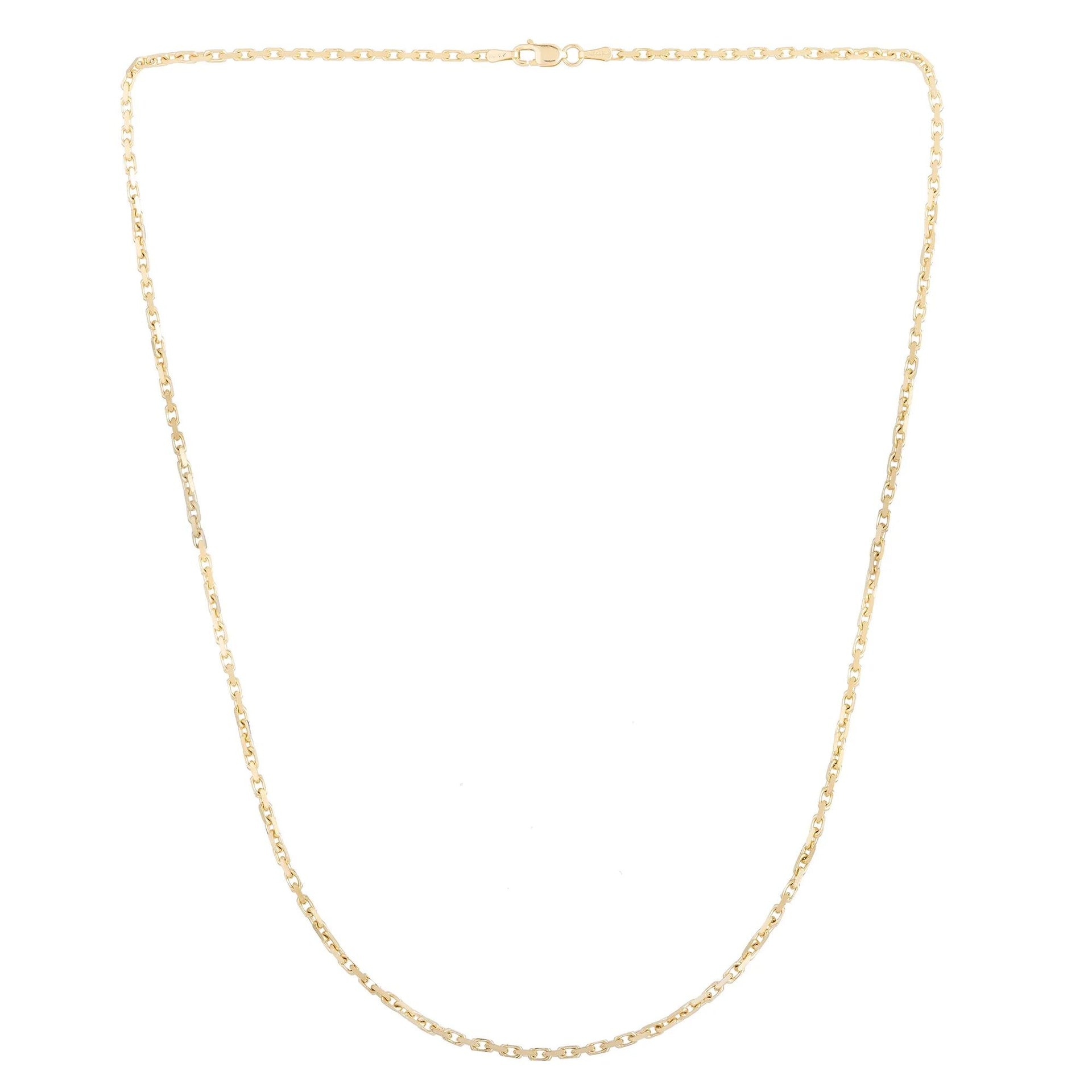 French Cable Link Chain 14K Yellow Gold Necklace Size 24"