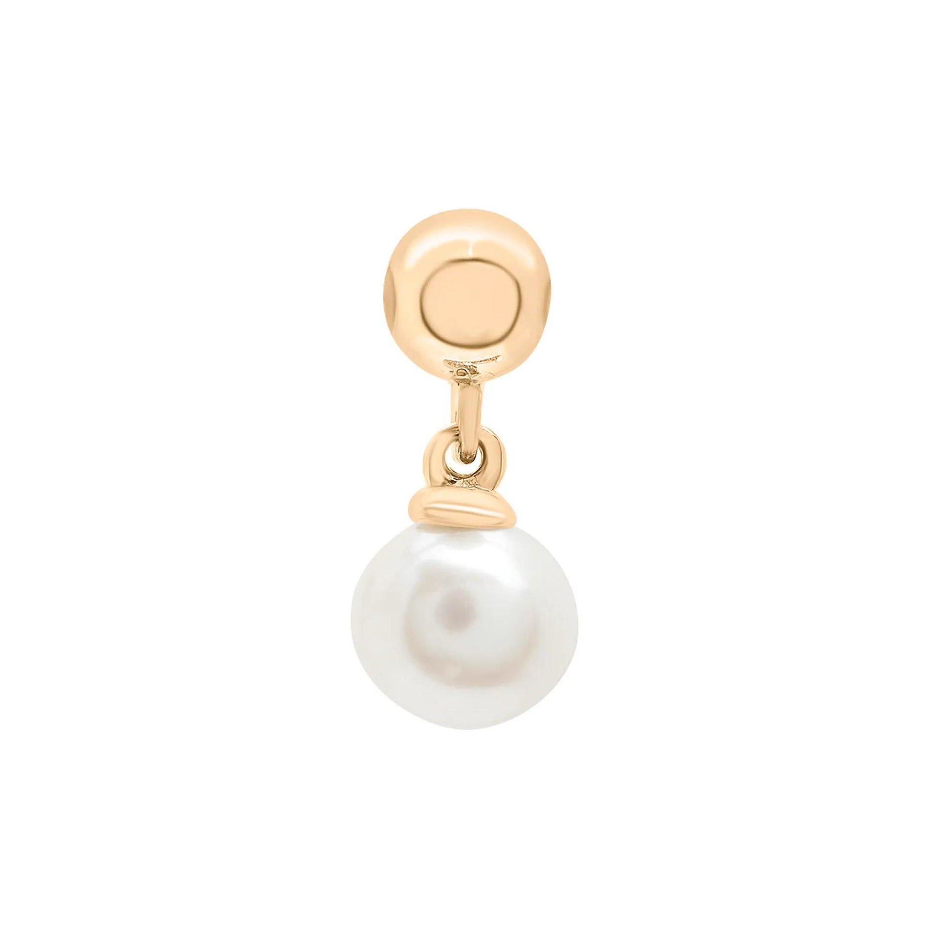 Freshwater Culture Pearl Bead Charm Vermeil Yellow Size 11.50mm