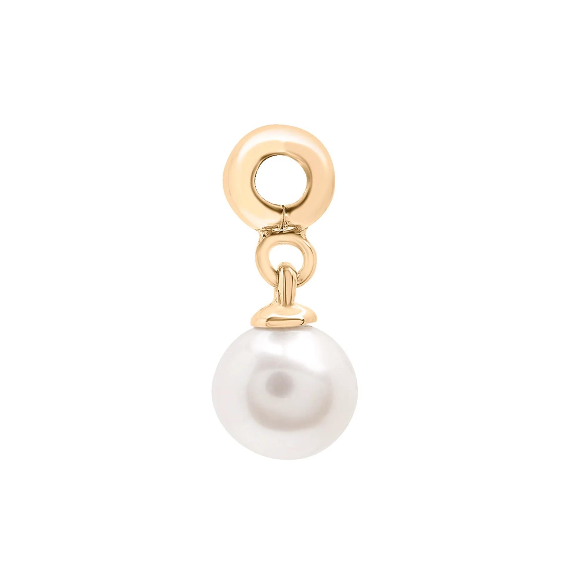 Freshwater Culture Pearl Bead Charm Vermeil Yellow Size 11.50mm