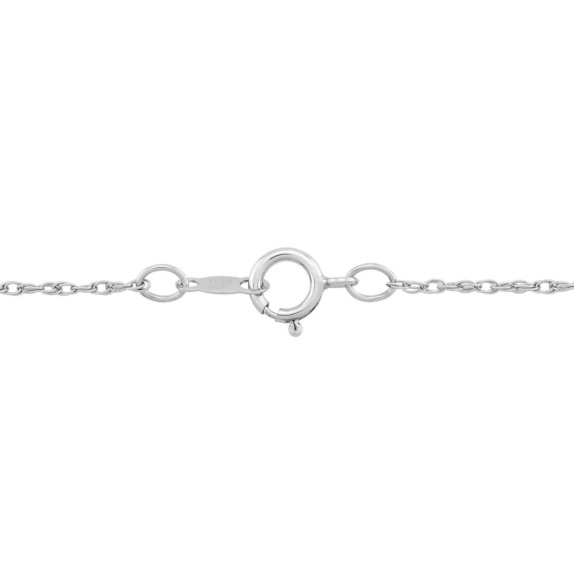 Freshwater Cultured Button Pearl and Lab-Created White Sapphire Pendant Necklace .925 Sterling Silver Size 18"