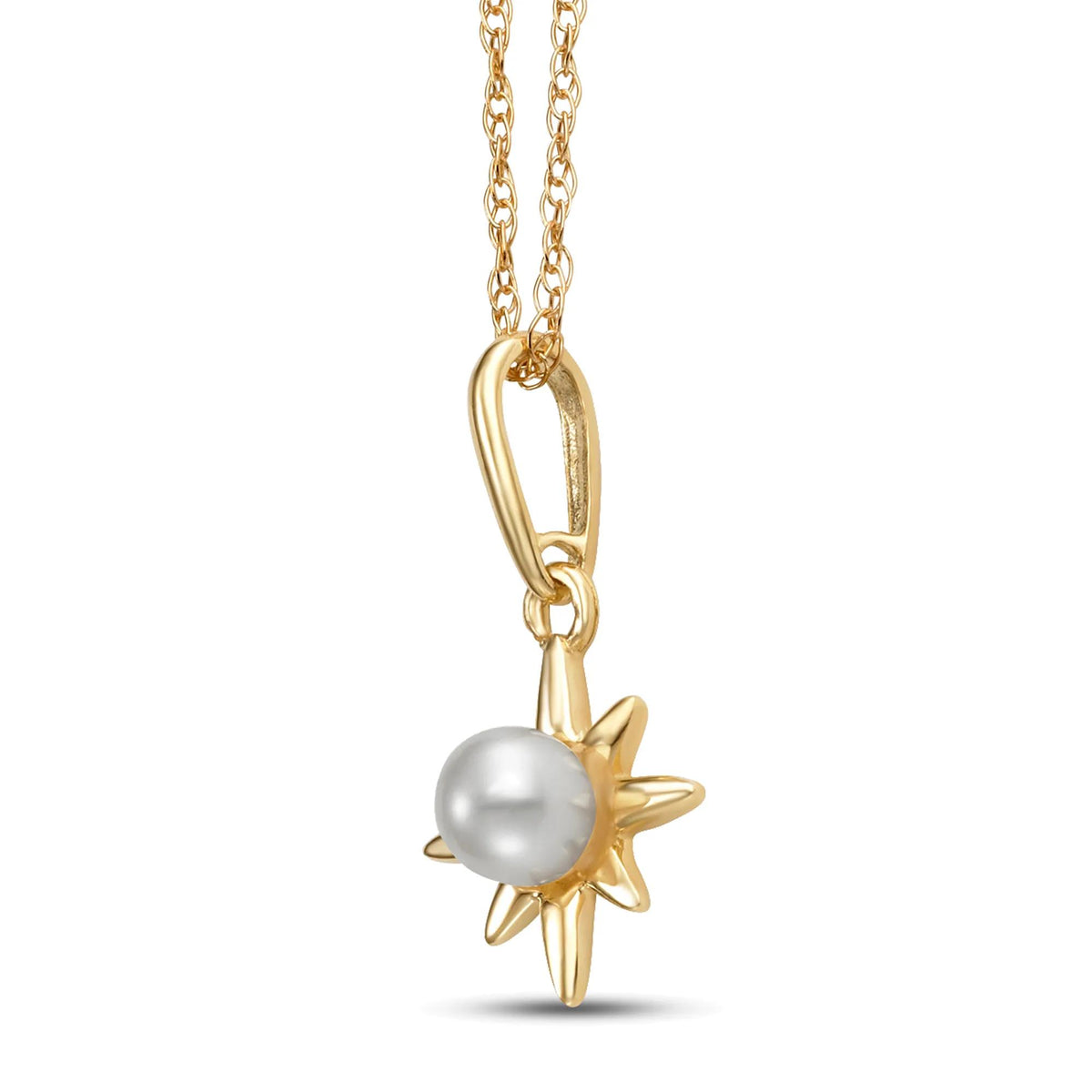Freshwater Cultured Pearl Pendant Necklace 14K Yellow Gold Size 18"