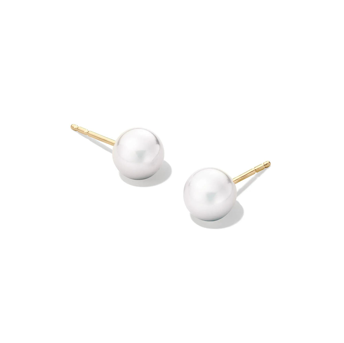 Freshwater Cultured Pearl Stud Earrings 14K Yellow Gold 7.5- Size 7.5-8mm