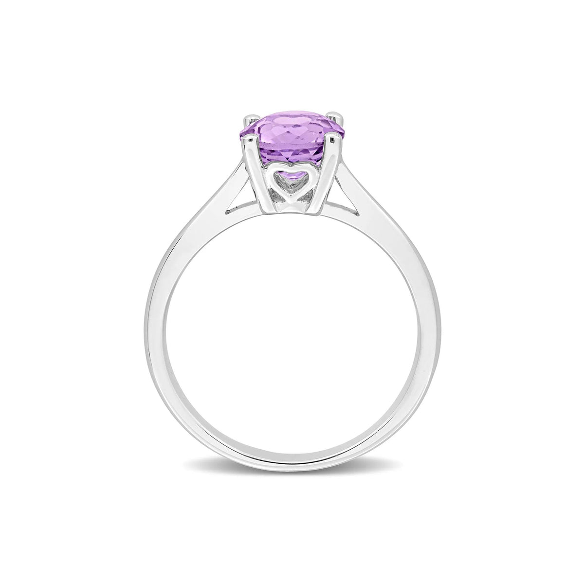 Amethyst Ring .925 Sterling Silver White Size 9 2mm