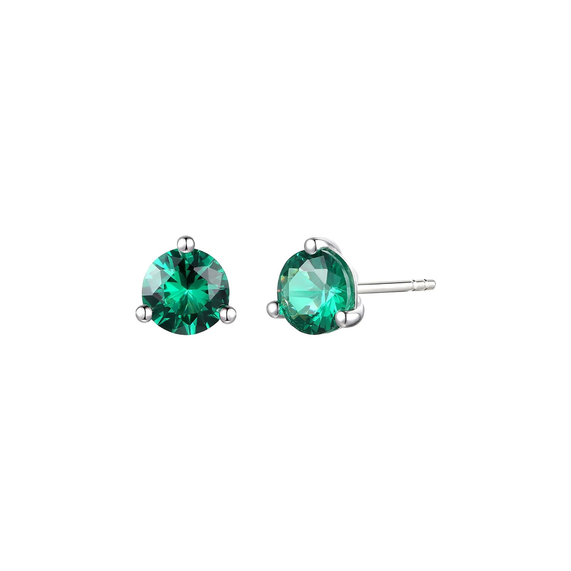 Gemstone Stud Earrings 10K Gold White Size 5.00mm