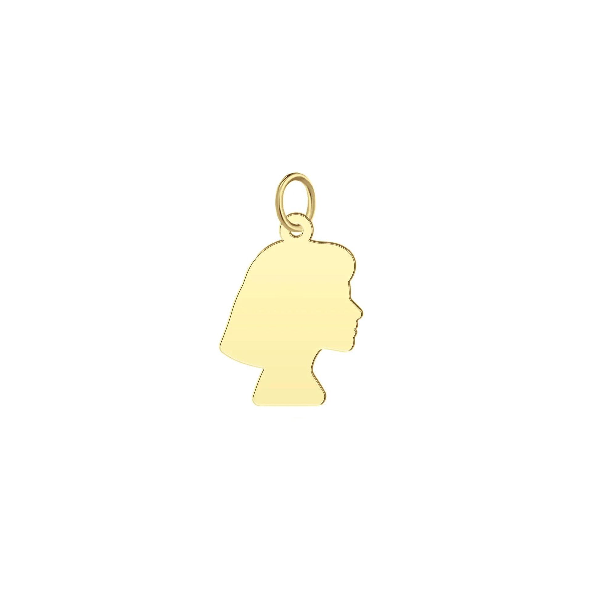 Girl Silhouette Charm 10K Yellow Gold Size 11.00mm