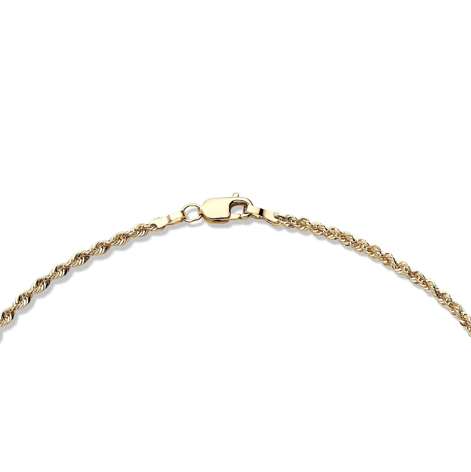 Glitter Hollow Rope Chain 14K Yellow Gold Necklace Size 20"
