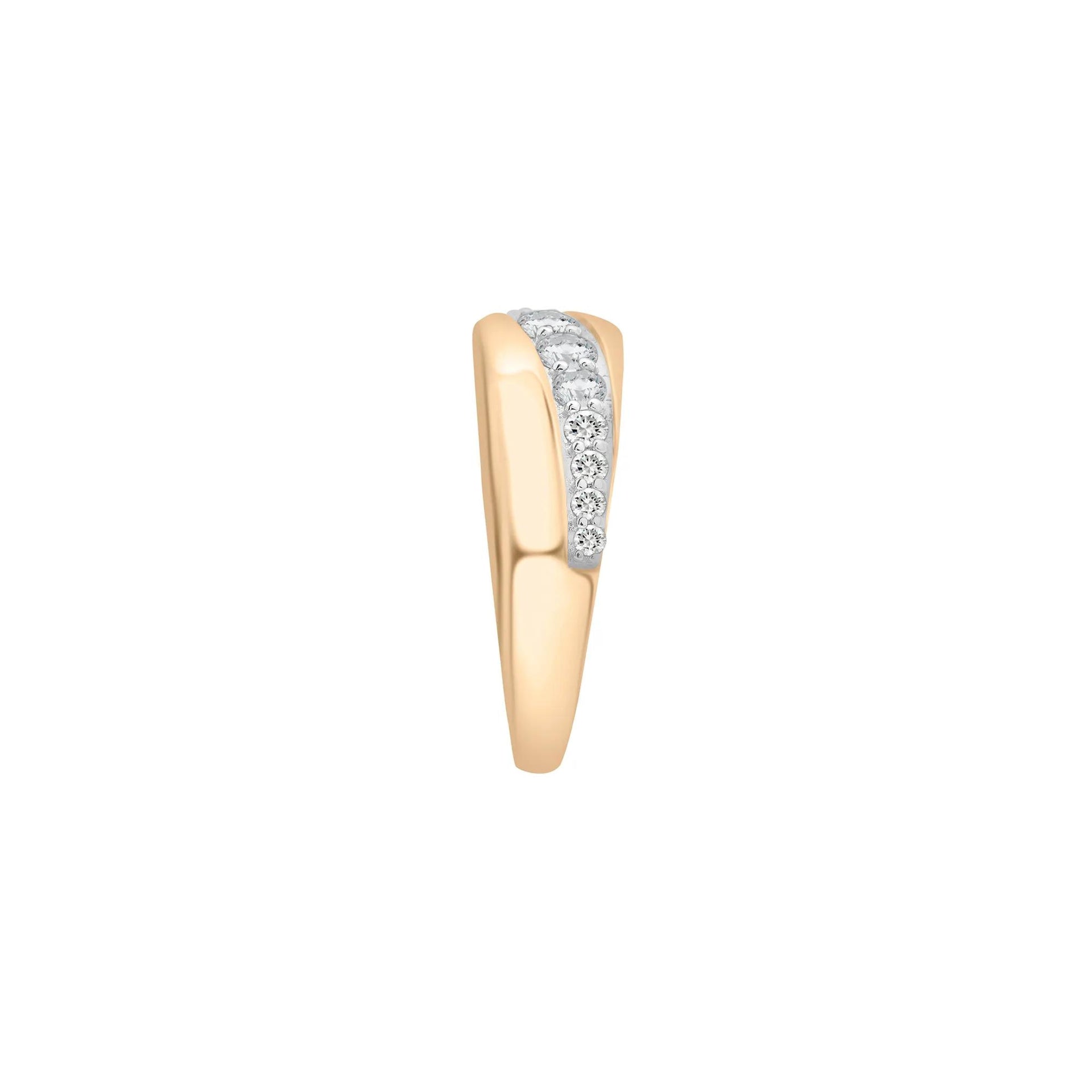 1/2 CT. Tw. Graduated Diamond Band Ring 10K Yellow Gold Size 7.5 2mm