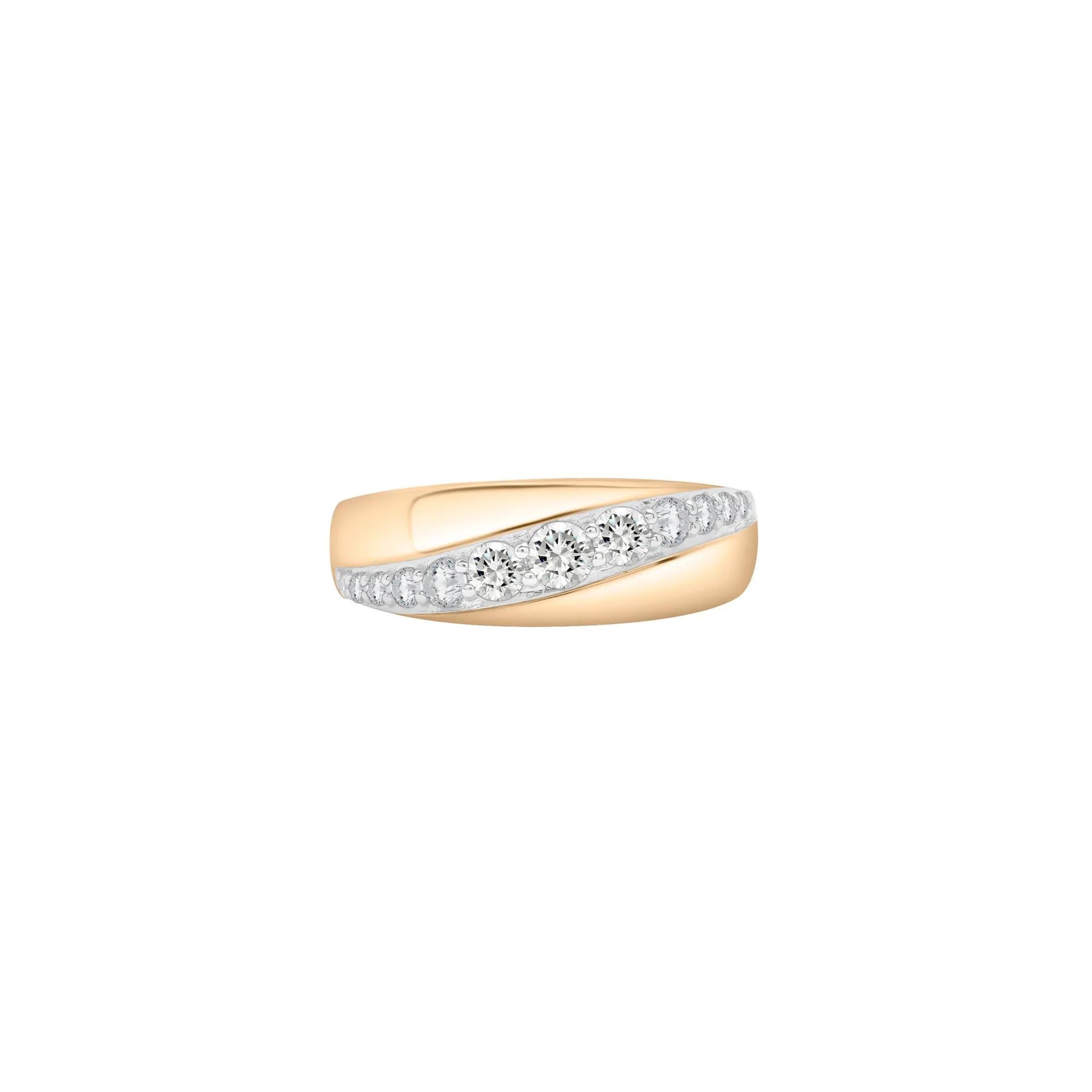 1/2 CT. Tw. Graduated Diamond Band Ring 10K Yellow Gold Size 7.5 2mm