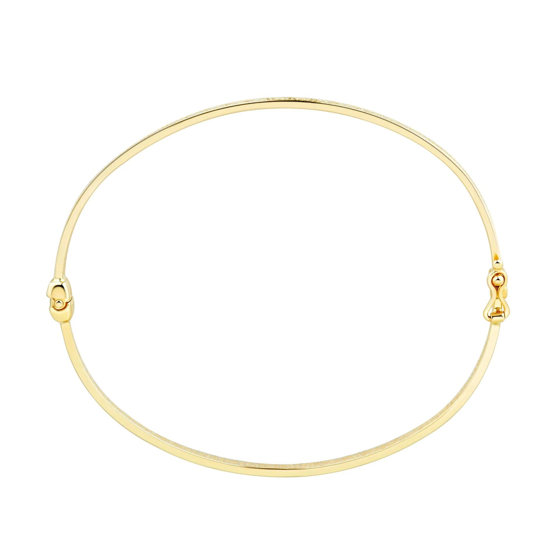 Greek Key Bangle Bracelet 14K Yellow Gold Size 2.90mm