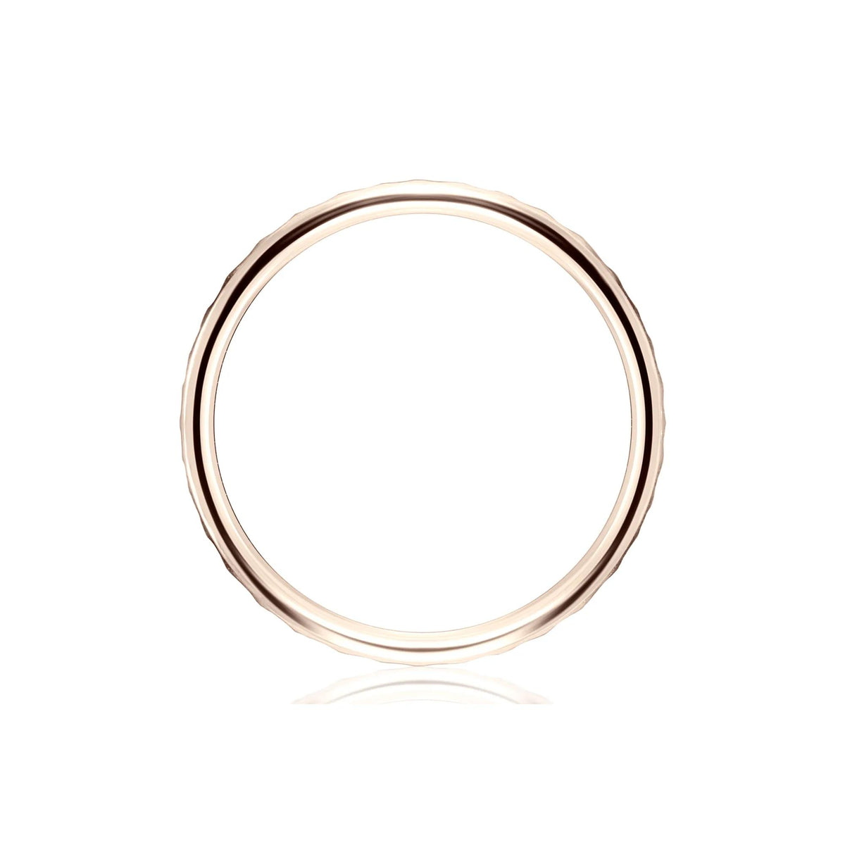 Hammered Band Ring 14K Rose Gold Size 4.5 2mm