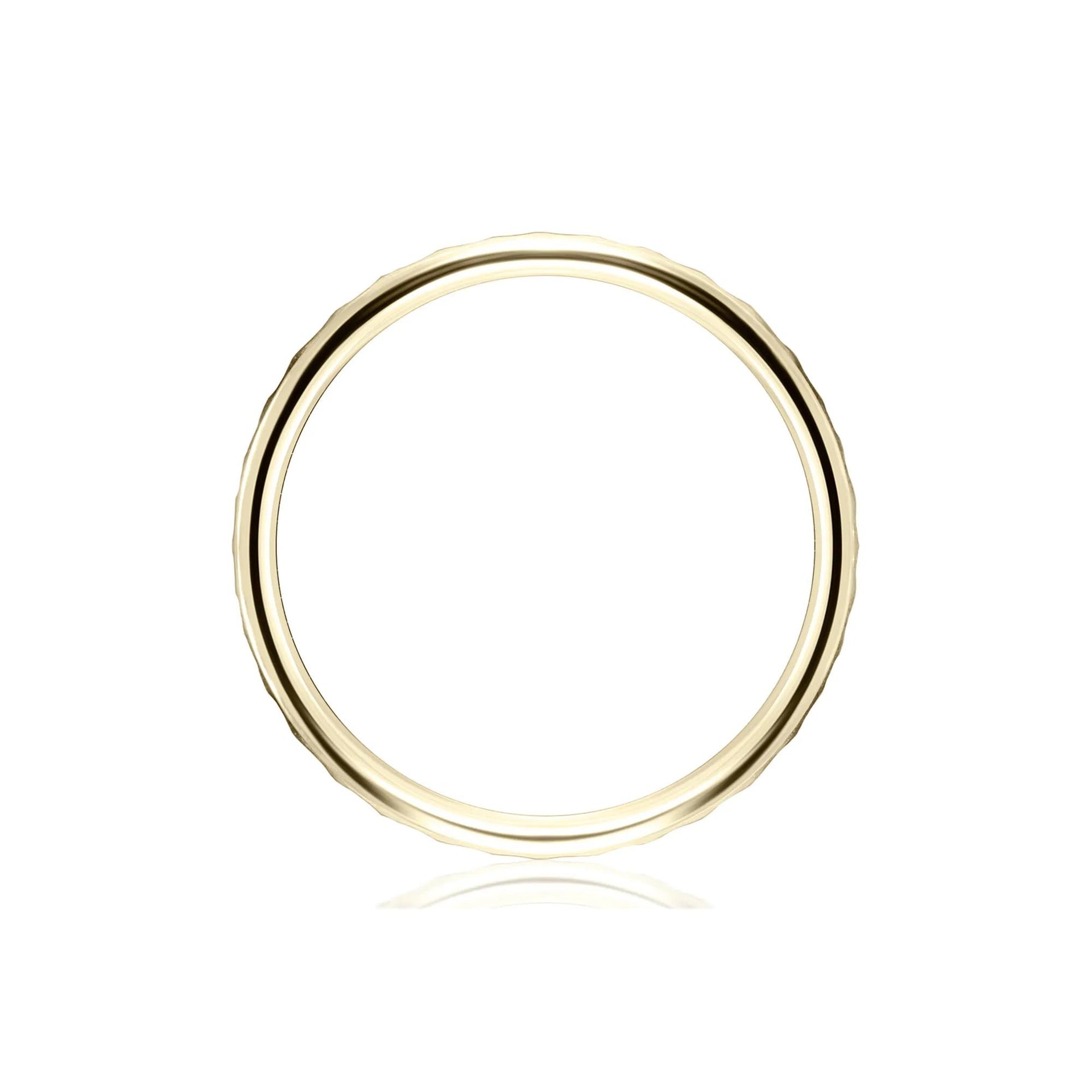 Hammered Band Ring 14K Yellow Gold Size 9.5 2mm