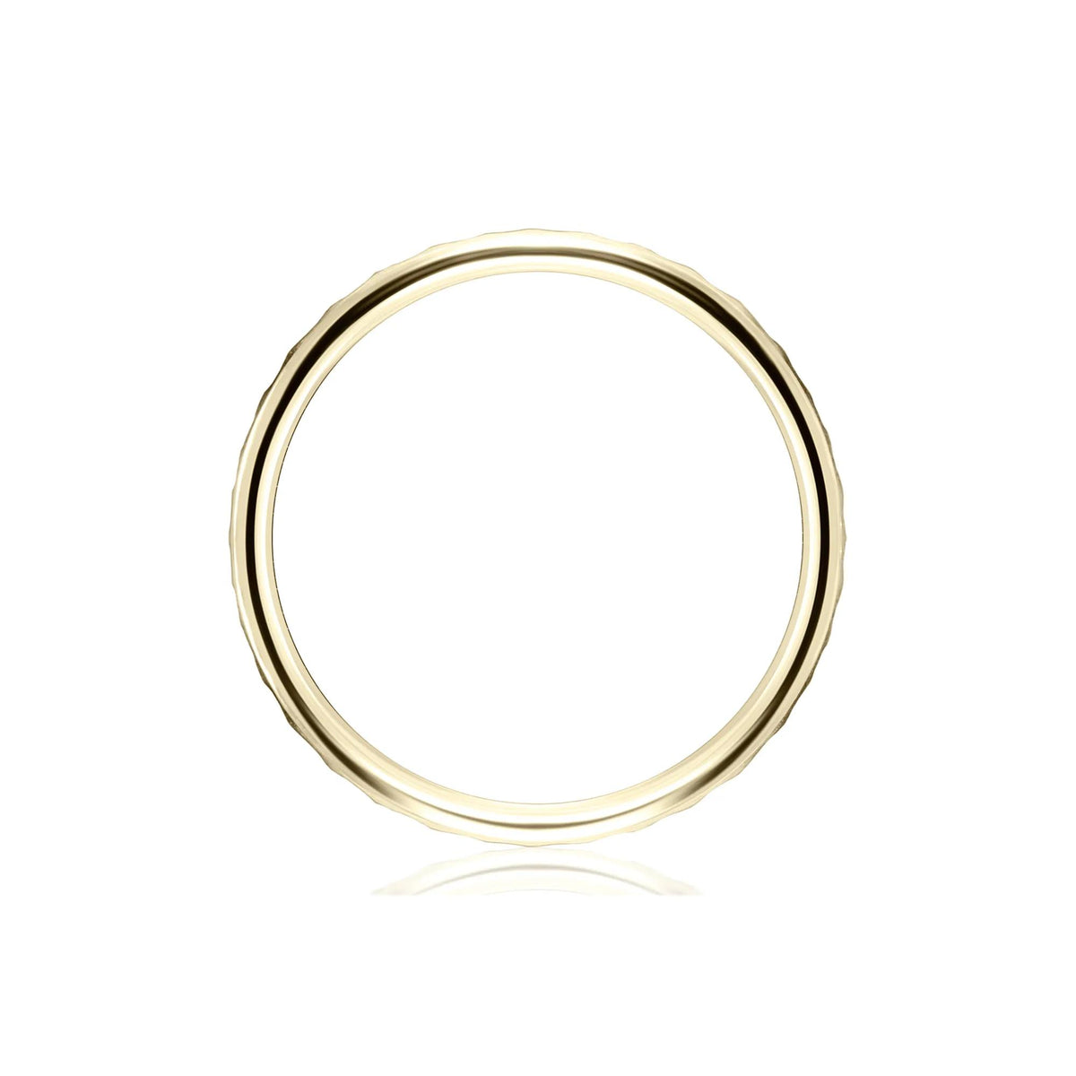 Hammered Band Ring 14K Yellow Gold Size 4.5 2mm