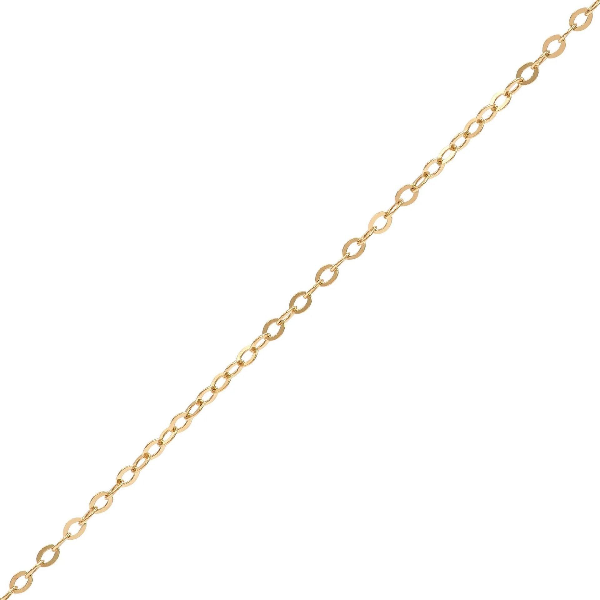 Hammered Fantasy Cable Chain 14K Yellow Gold . Necklace Size 18"