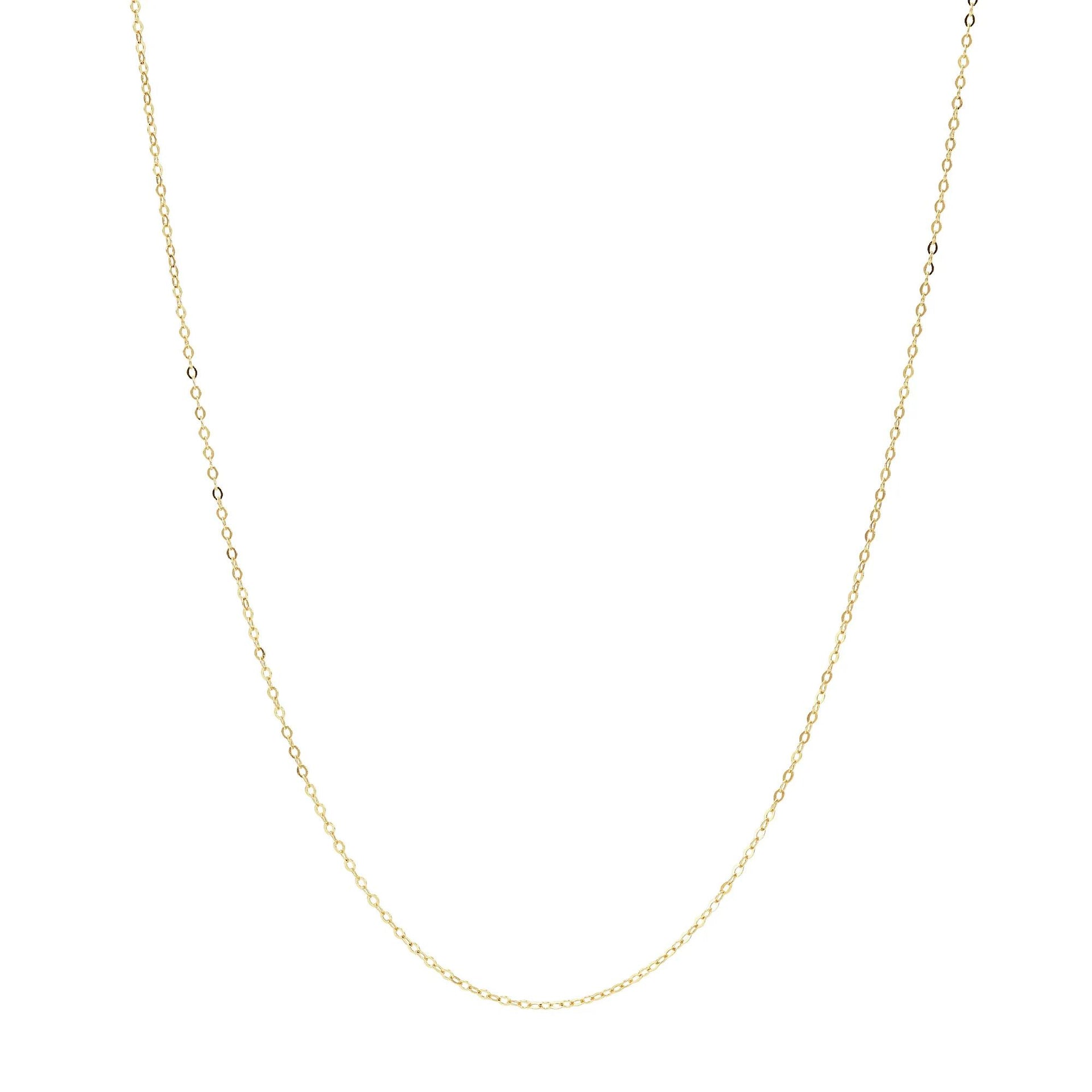 Hammered Fantasy Cable Chain 14K Yellow Gold . Necklace Size 18"
