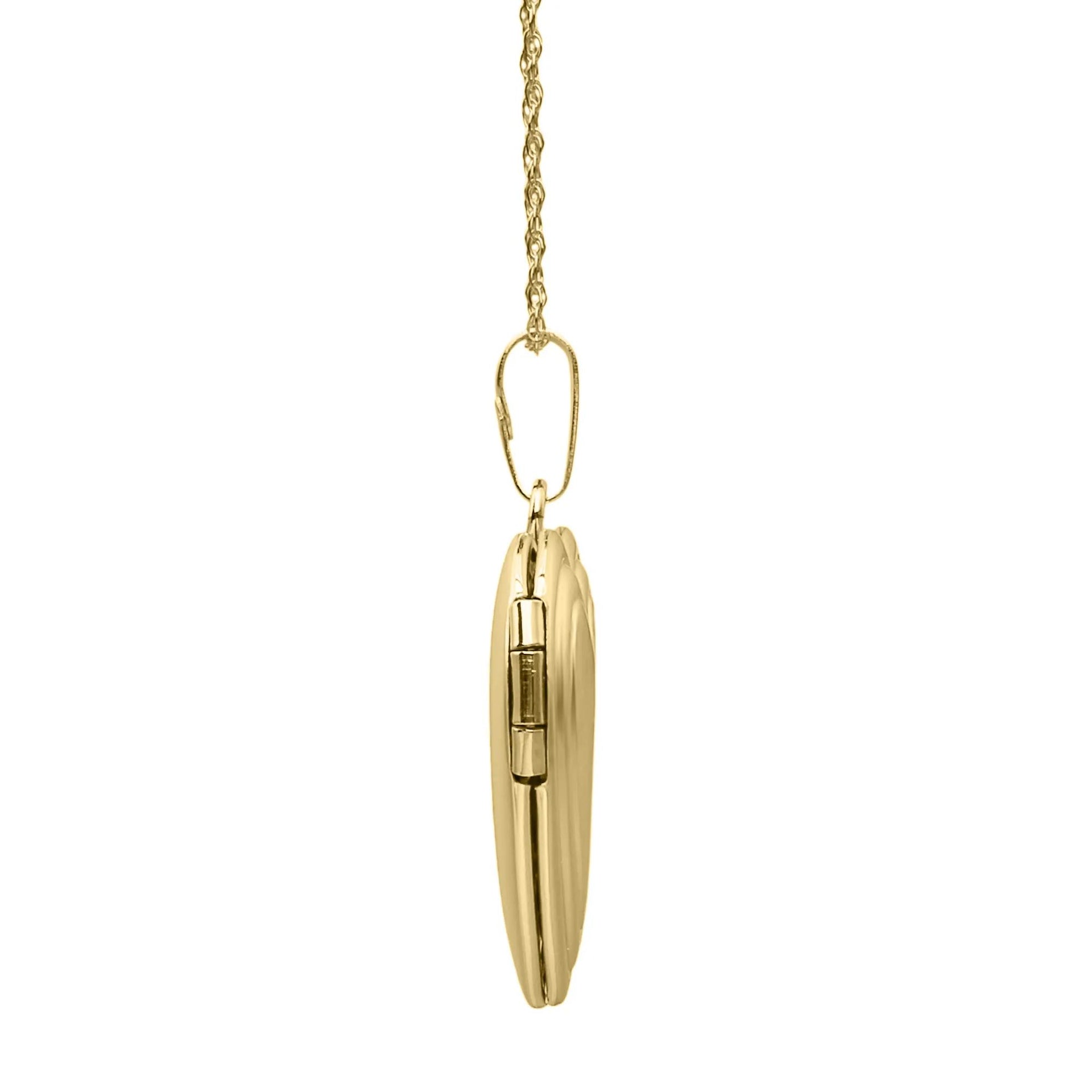 Heart Locket Necklace 14K Yellow Gold Size 18"