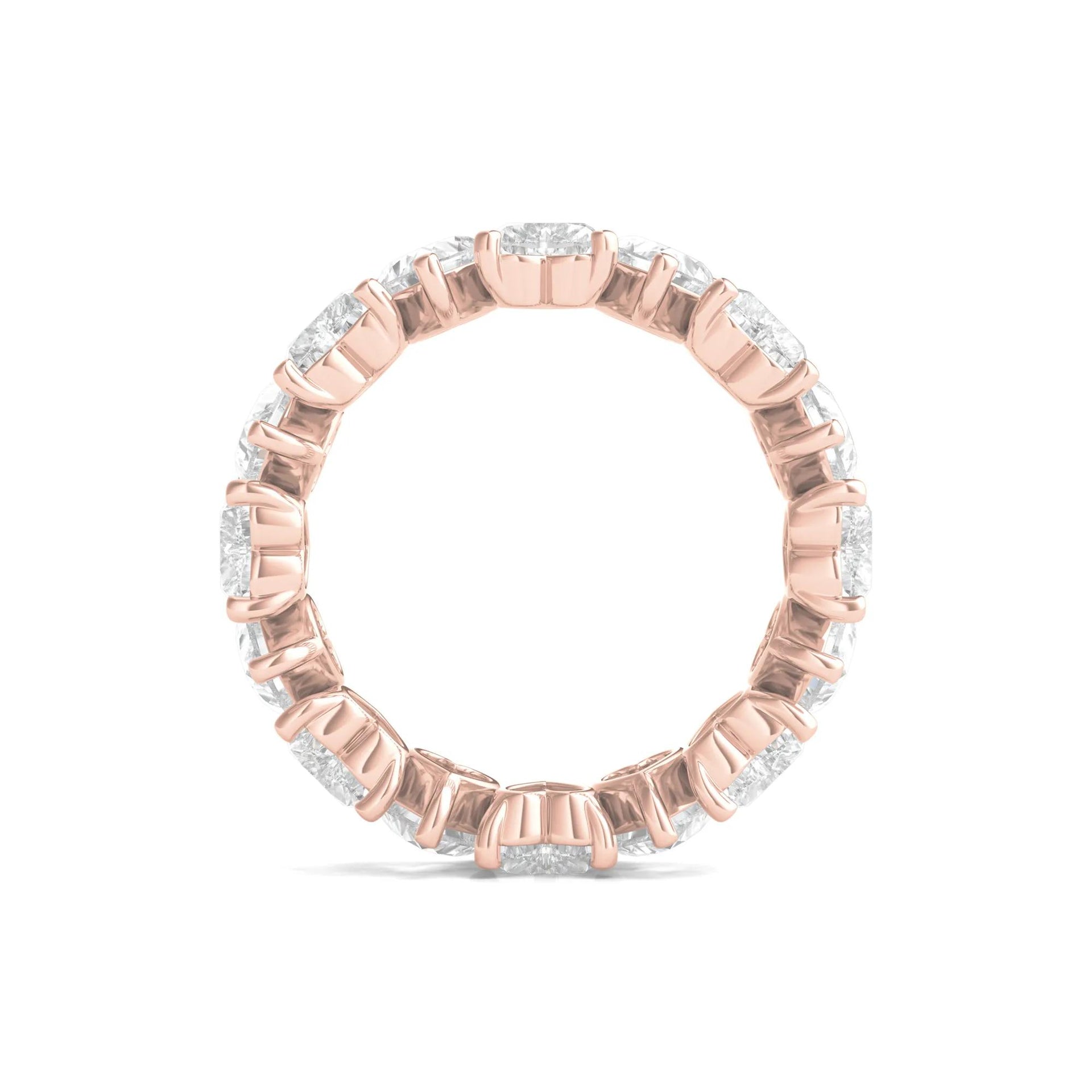 5 CT. Tw. Heart-Shaped Lab Grown Diamond True Eternity Band Ring 14K Rose Gold Size 6.5 6mm