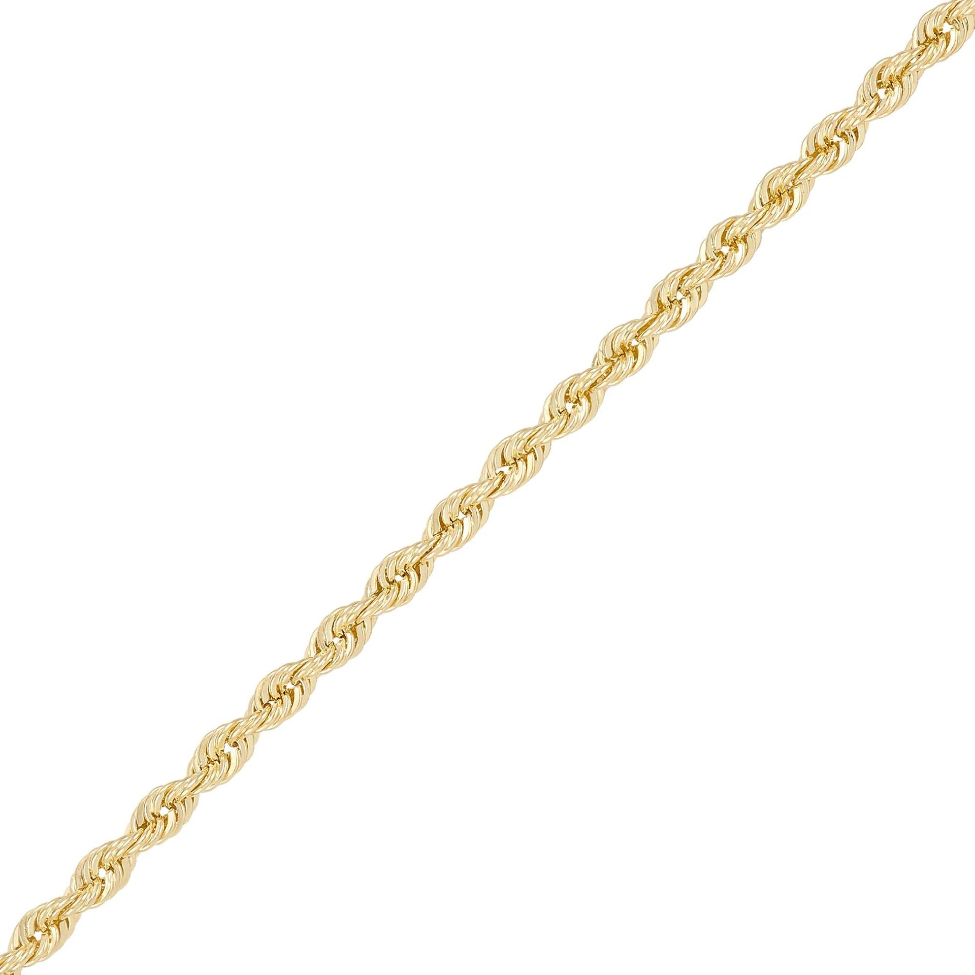 Heavy Hollow Glitter Rope Chain 14K Yellow Gold Necklace Size 22"