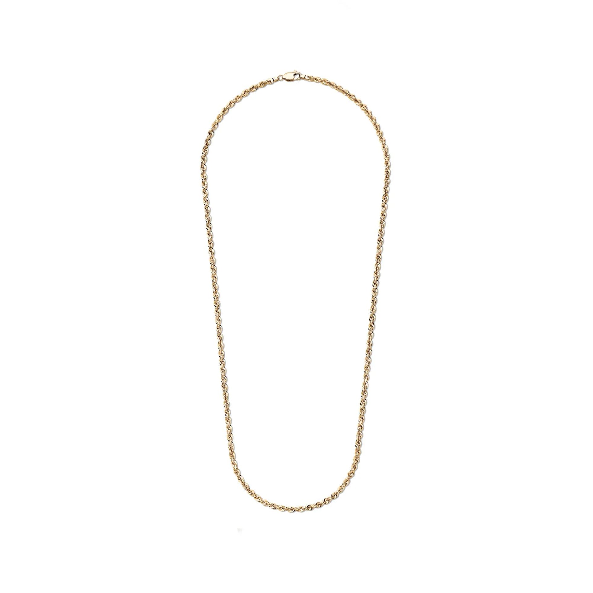 Heavy Hollow Rope Chain 14K Yellow Gold Necklace Size 18"