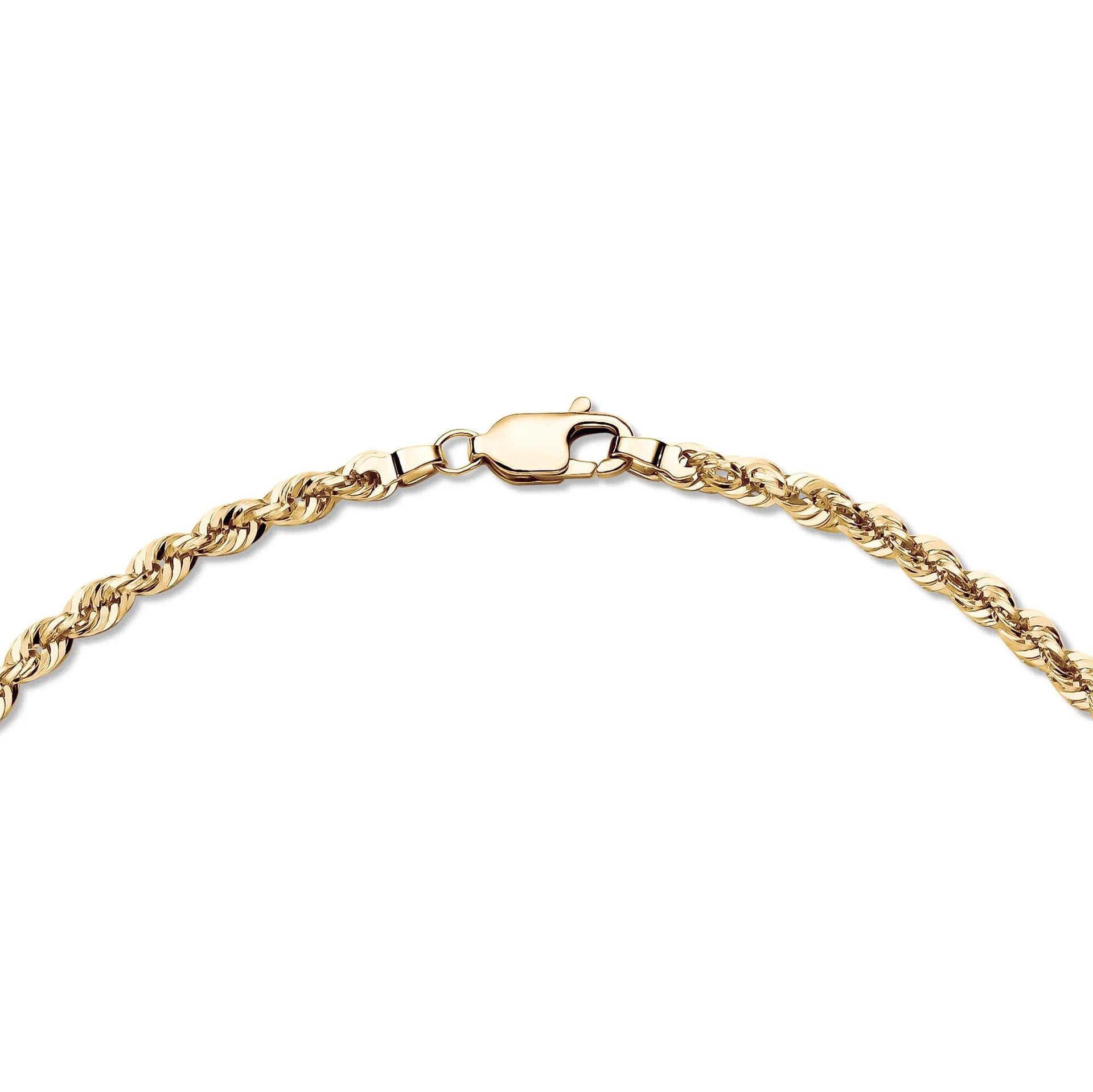 Heavy Hollow Rope Chain 14K Yellow Gold Necklace Size 20"