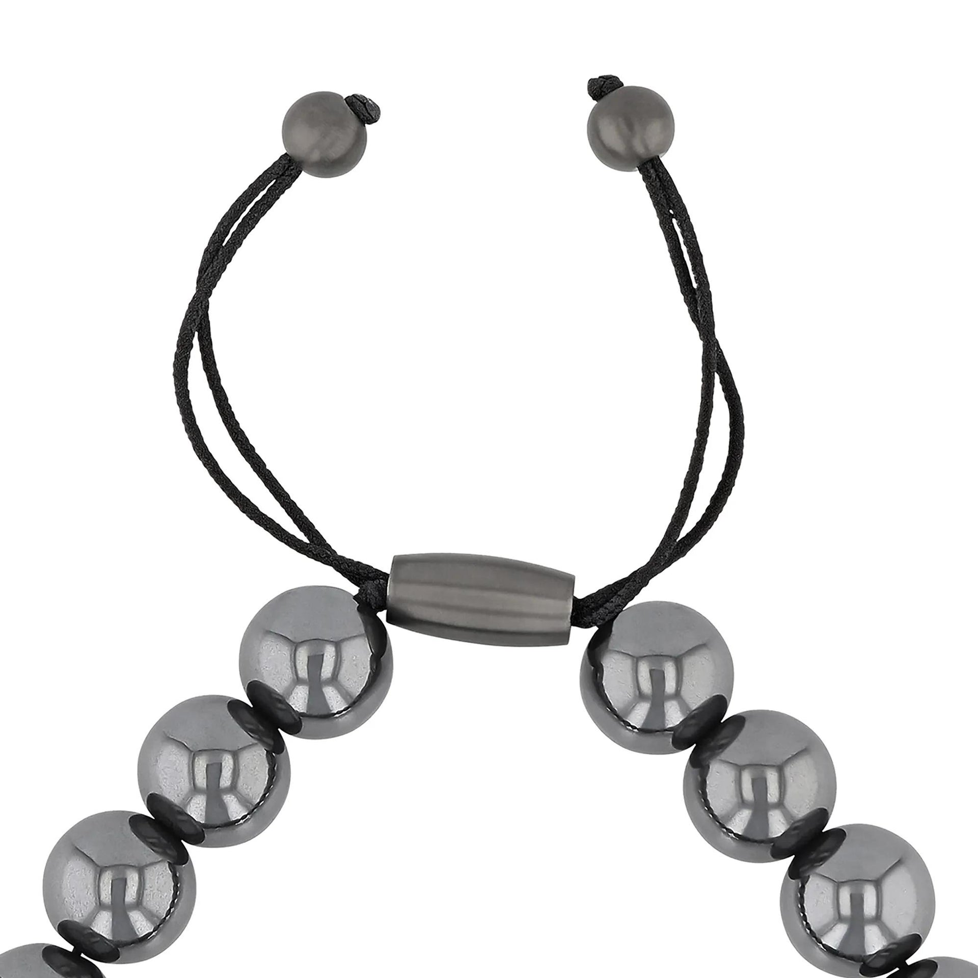 Hematite Bead Bracelet Gray Stainless Steel Size 10.00mm