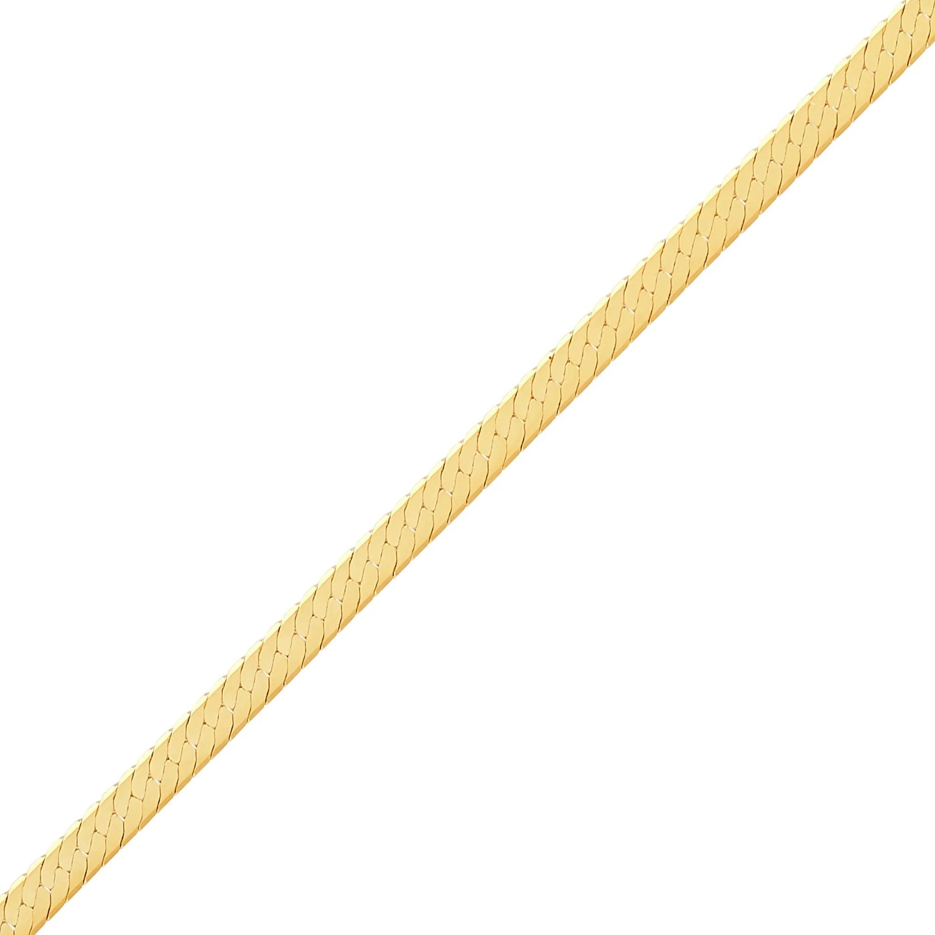 Herringbone Chain Necklace 14K Yellow Gold Size 18"