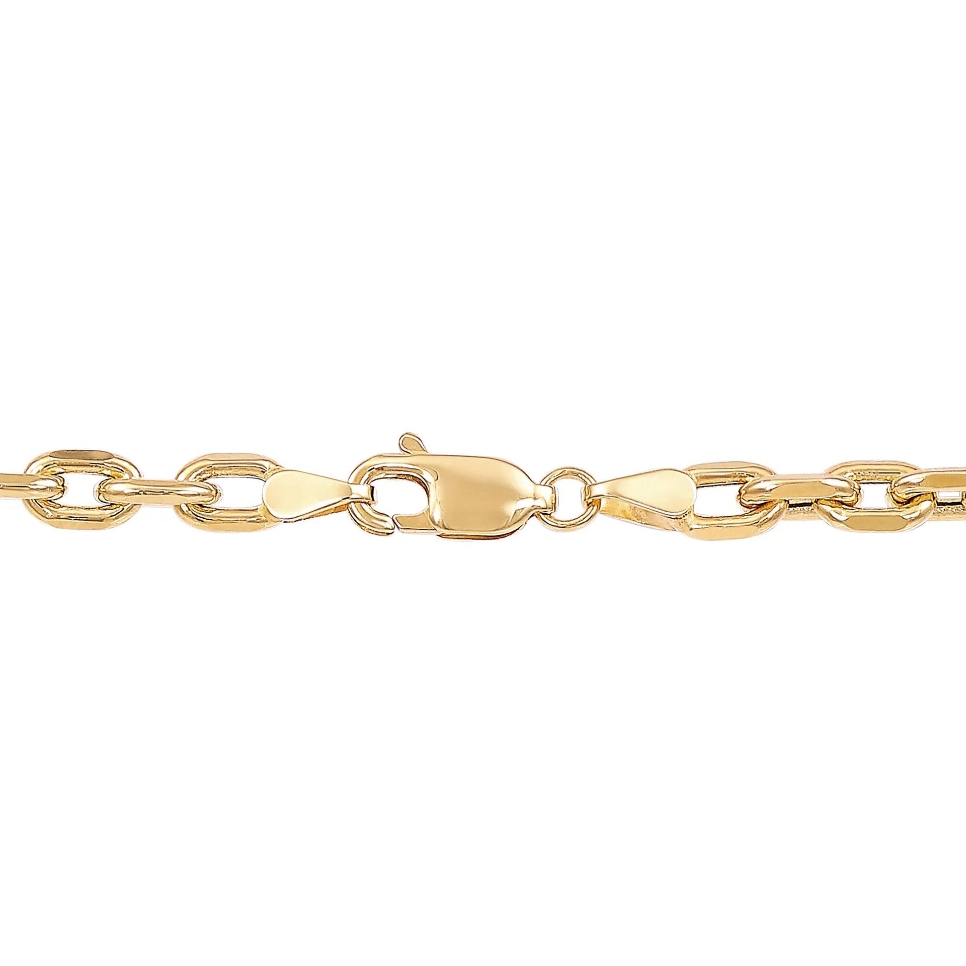Hollow Link Chain 14K Yellow Gold Necklace Size 22"