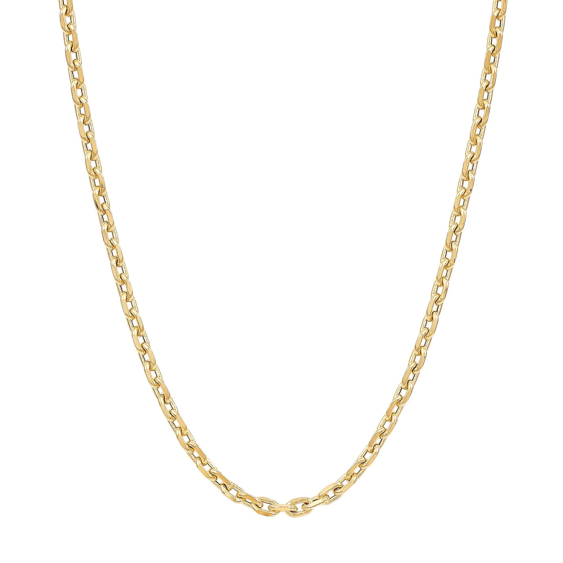 Hollow Link Chain 14K Yellow Gold Necklace Size 22"