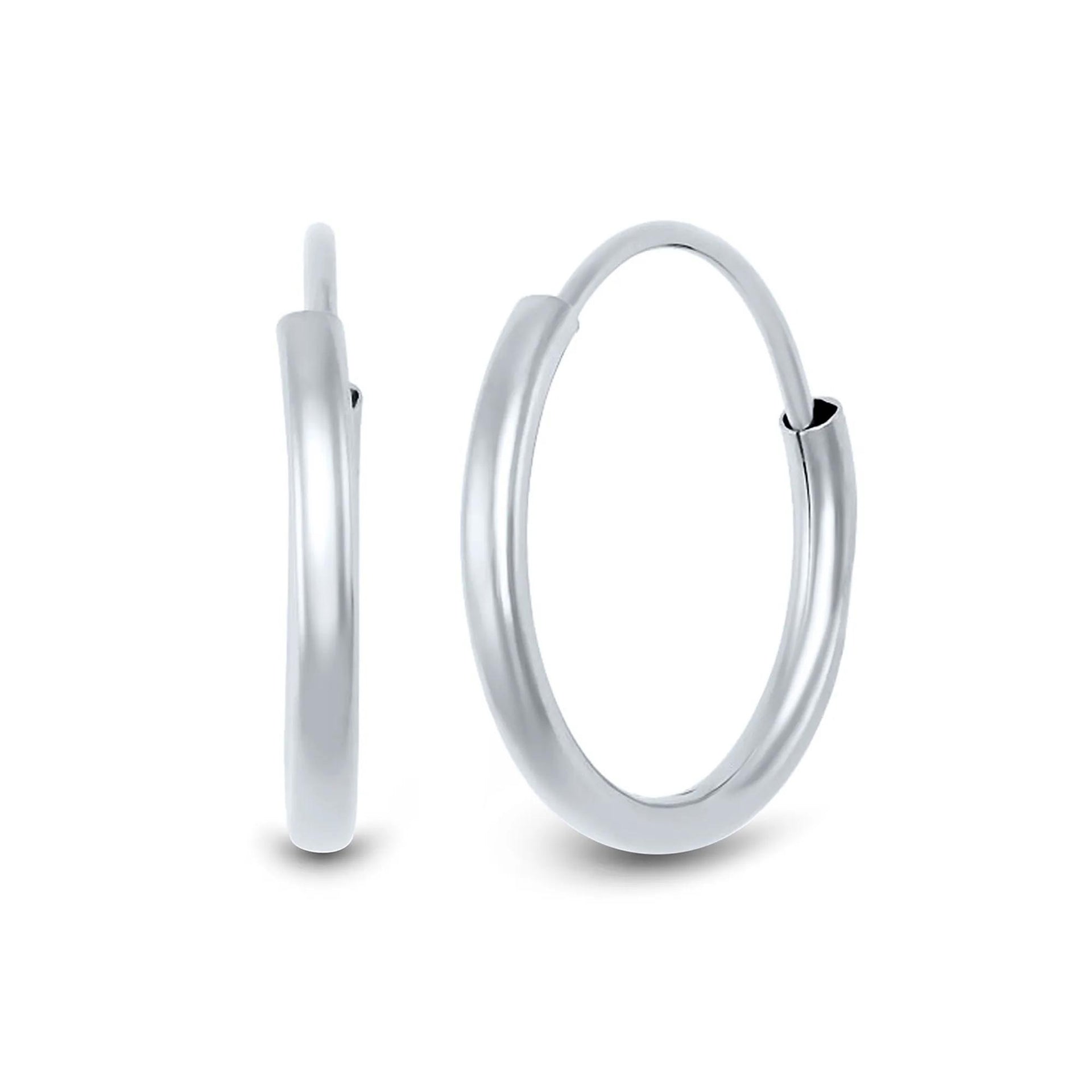 Hoop Earring 14K White Gold Size 12.00mm
