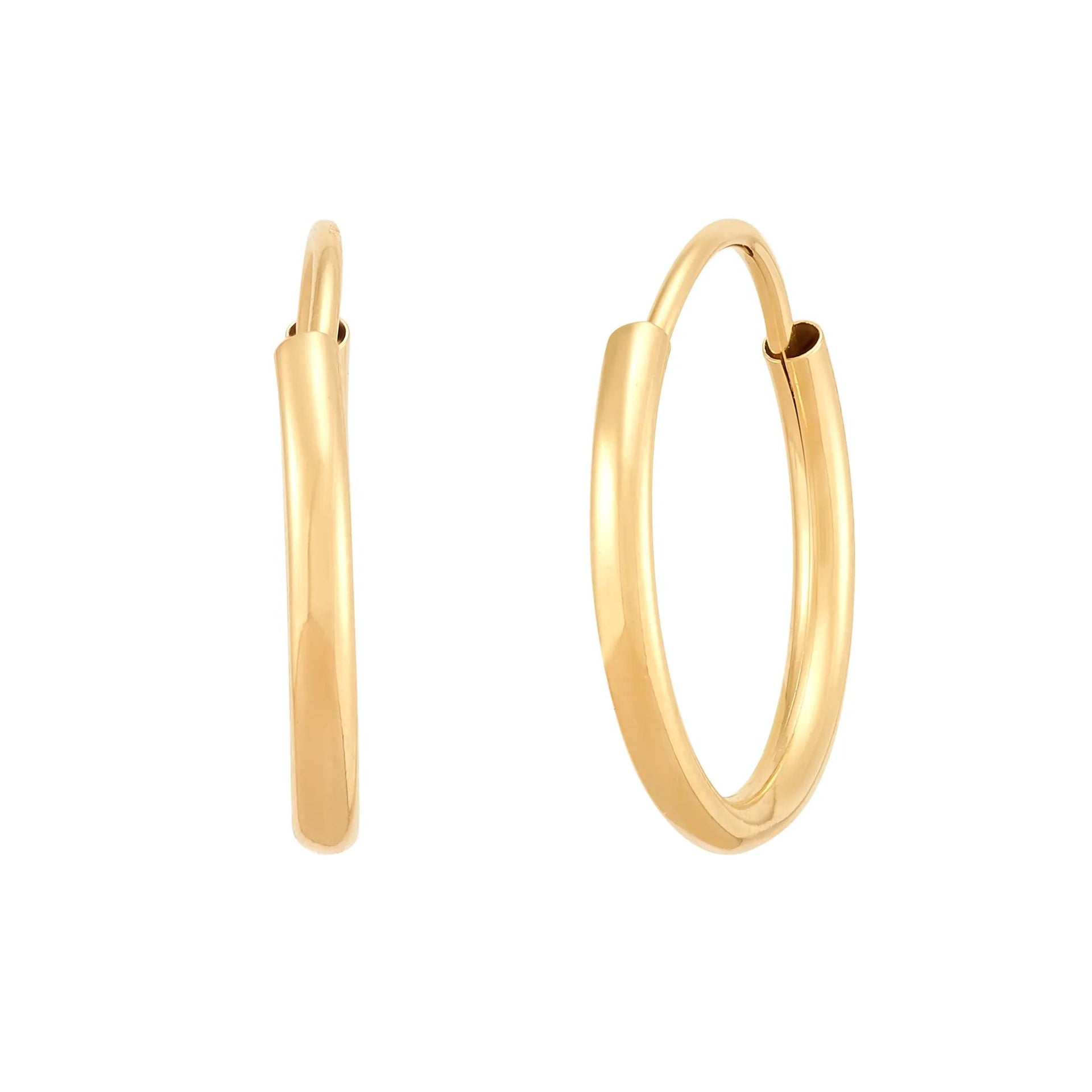 Hoop Earring 14K Yellow Gold Size 12.00mm