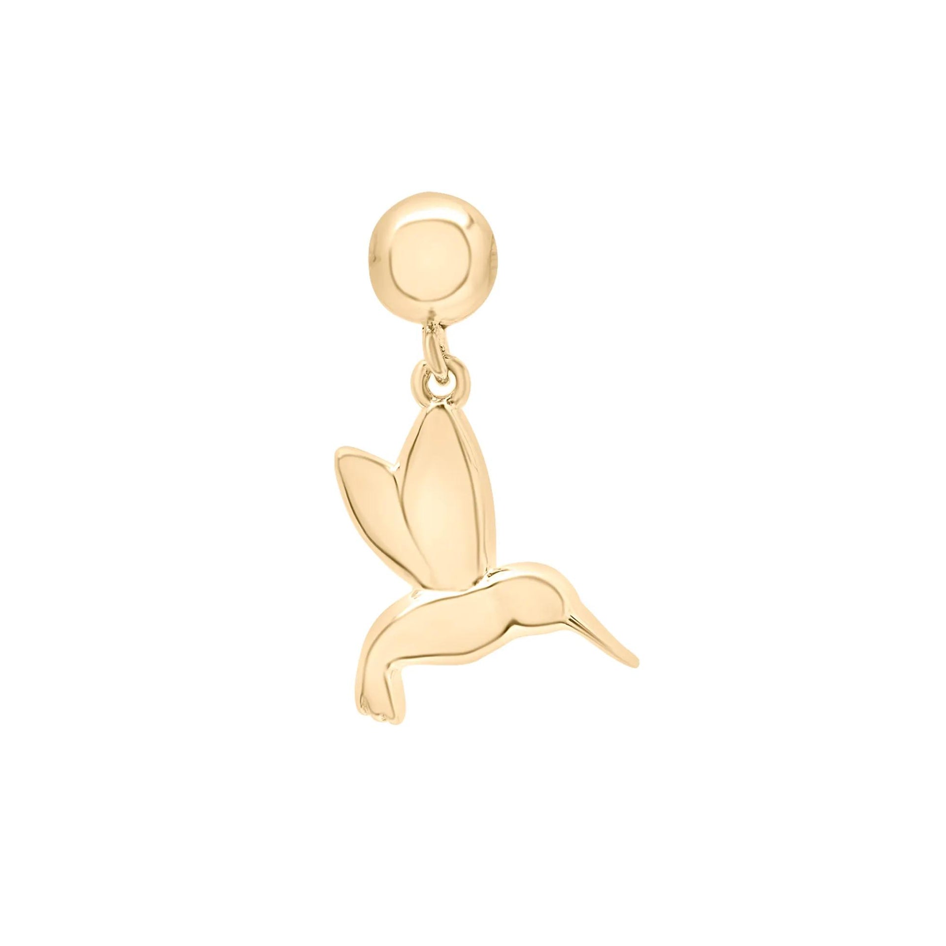Hummingbird Bead Charm Vermeil Yellow Size 15.00mm