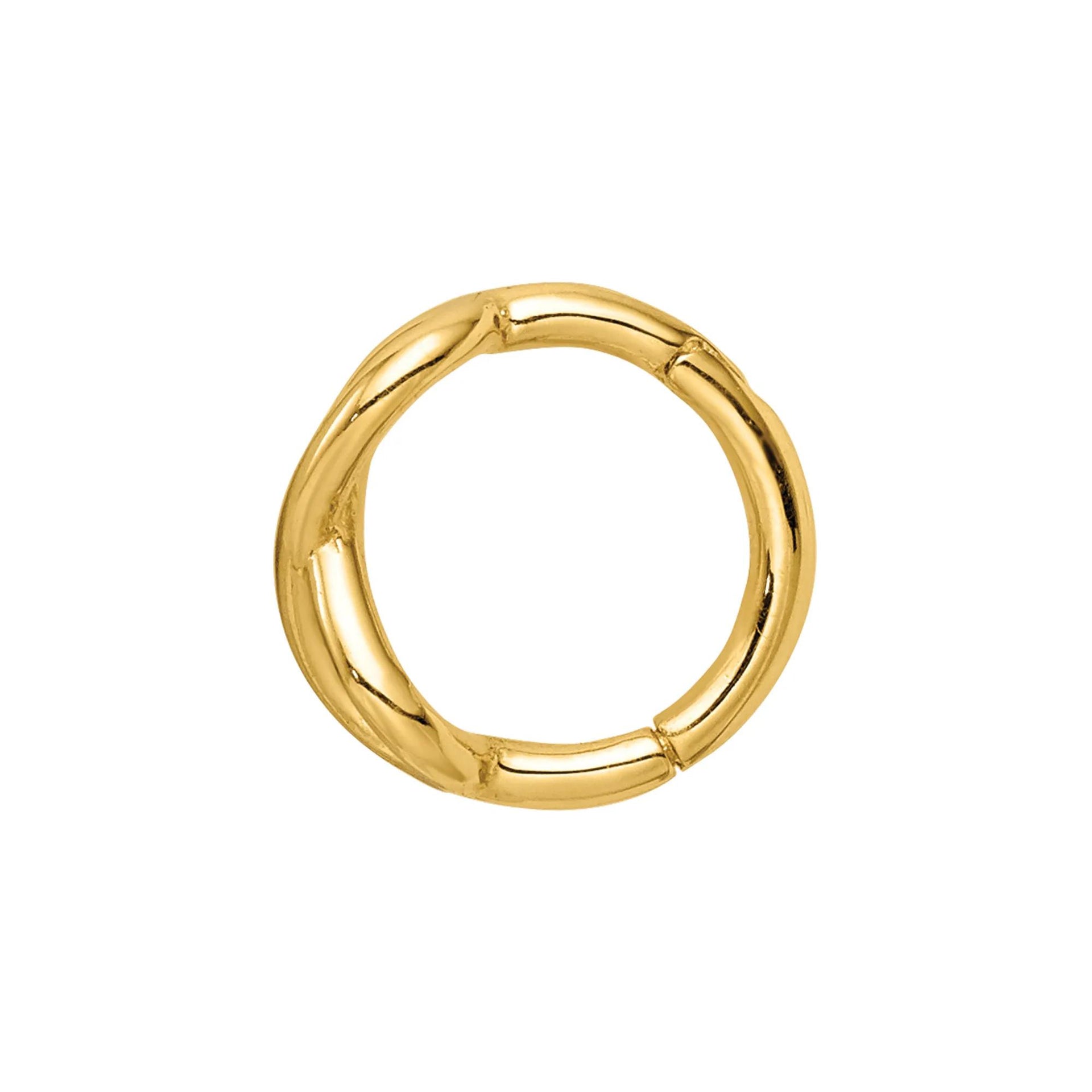 Infinity Symbol Cartilage Hoop 14K Yellow Gold 16 Gauge Earring Size 4.60mm