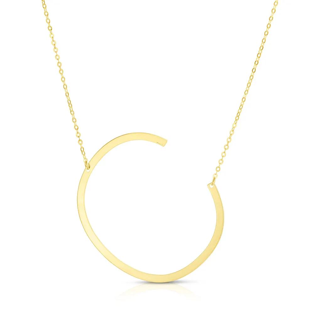 "c" Initial Necklace 14K Yellow Gold Size 18"