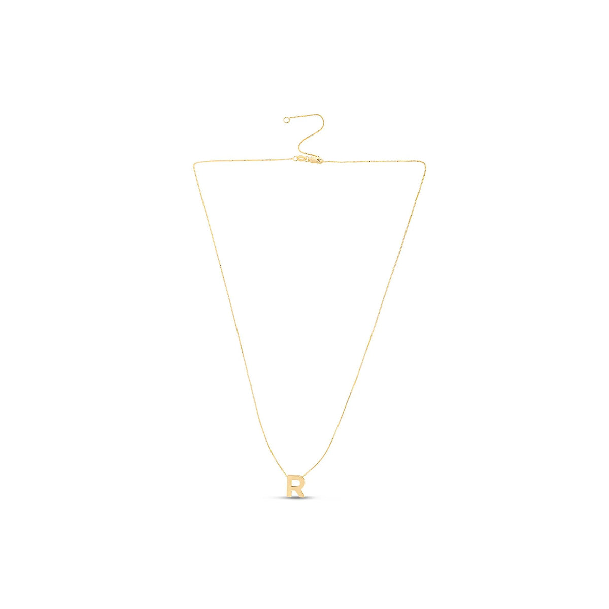 "r" Initial Necklace 14K Yellow Gold Size 18"