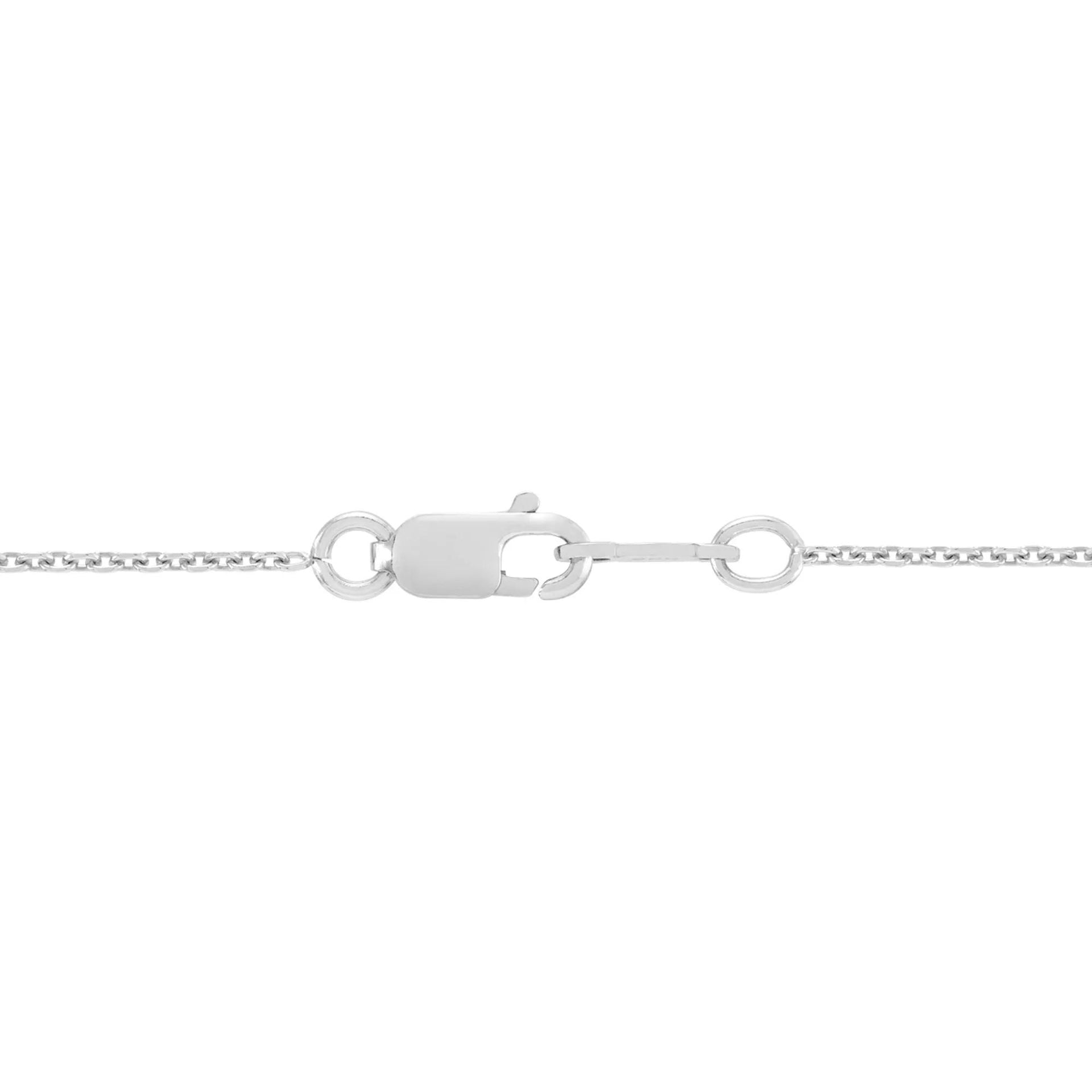 Lab-Created and Natural Gemstone Pendant Necklace .925 Sterling Silver White Size 18"