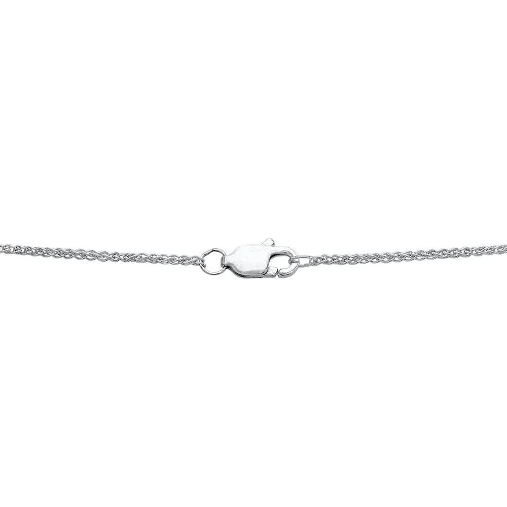 Lab Created Blue & White Sapphire Y-Necklace .925 Sterling Silver Size 17"