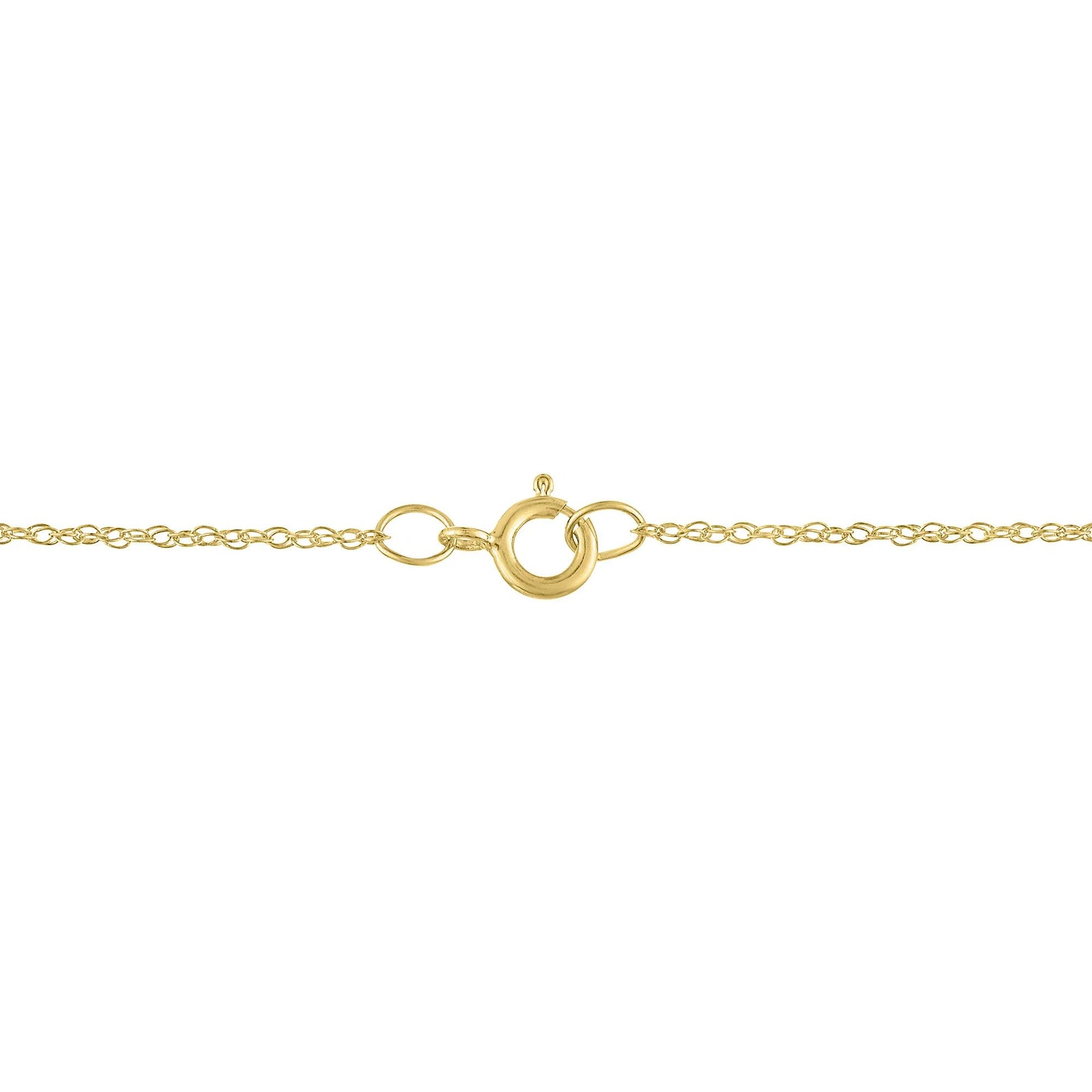Lab-Created Emerald and Diamond Accent Clover Pendant Necklace 10K Yellow Gold Size 18"