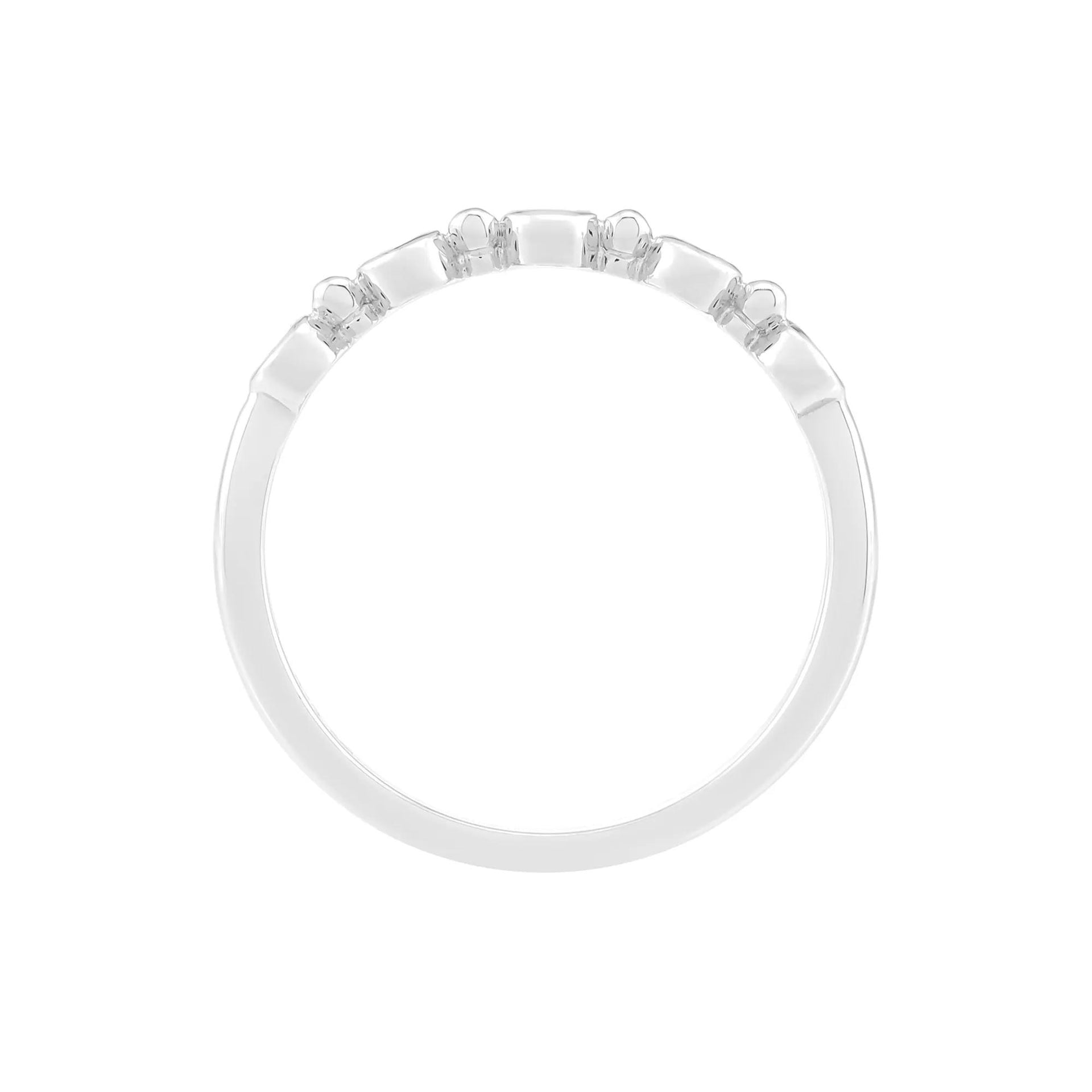 Citrine Bezel Stack Ring .925 Sterling Silver Round Brilliant Cut White Size 8.5 2mm