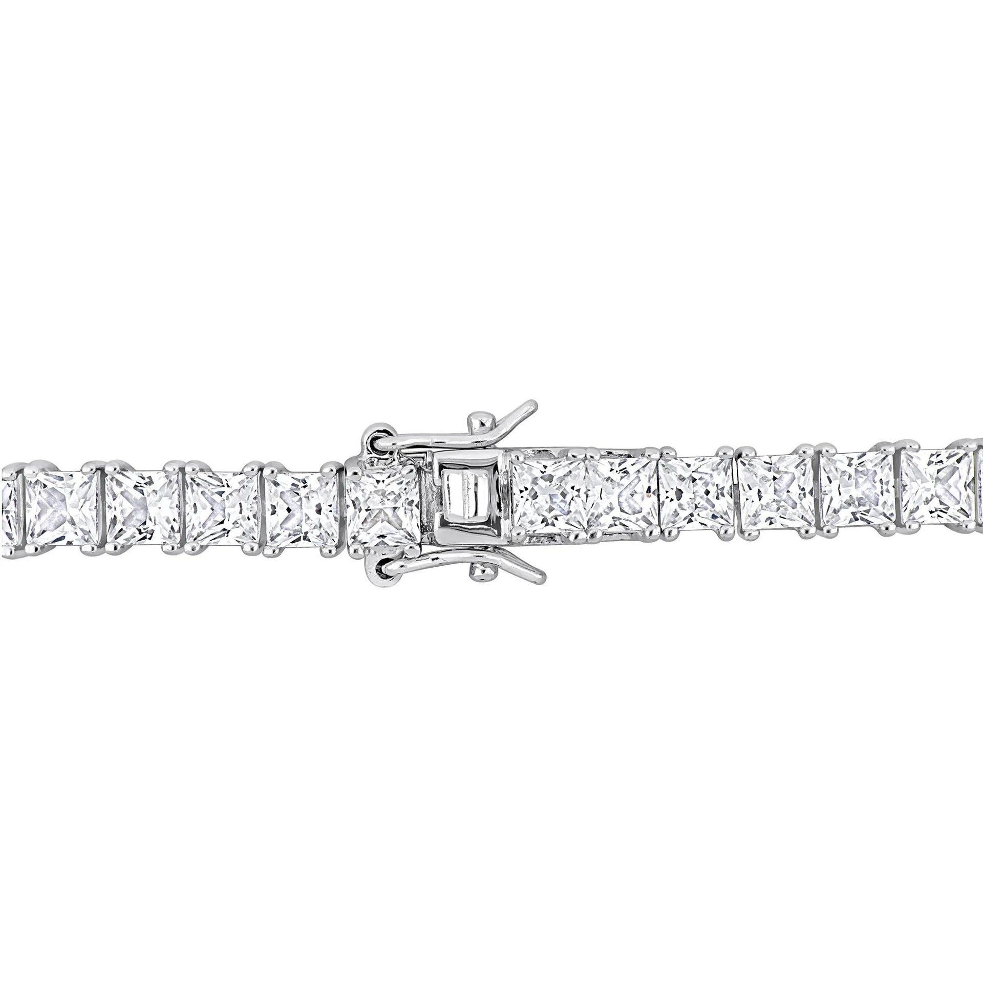 Lab-Created White Sapphire Bracelet .925 Sterling Silver Size 5.50mm