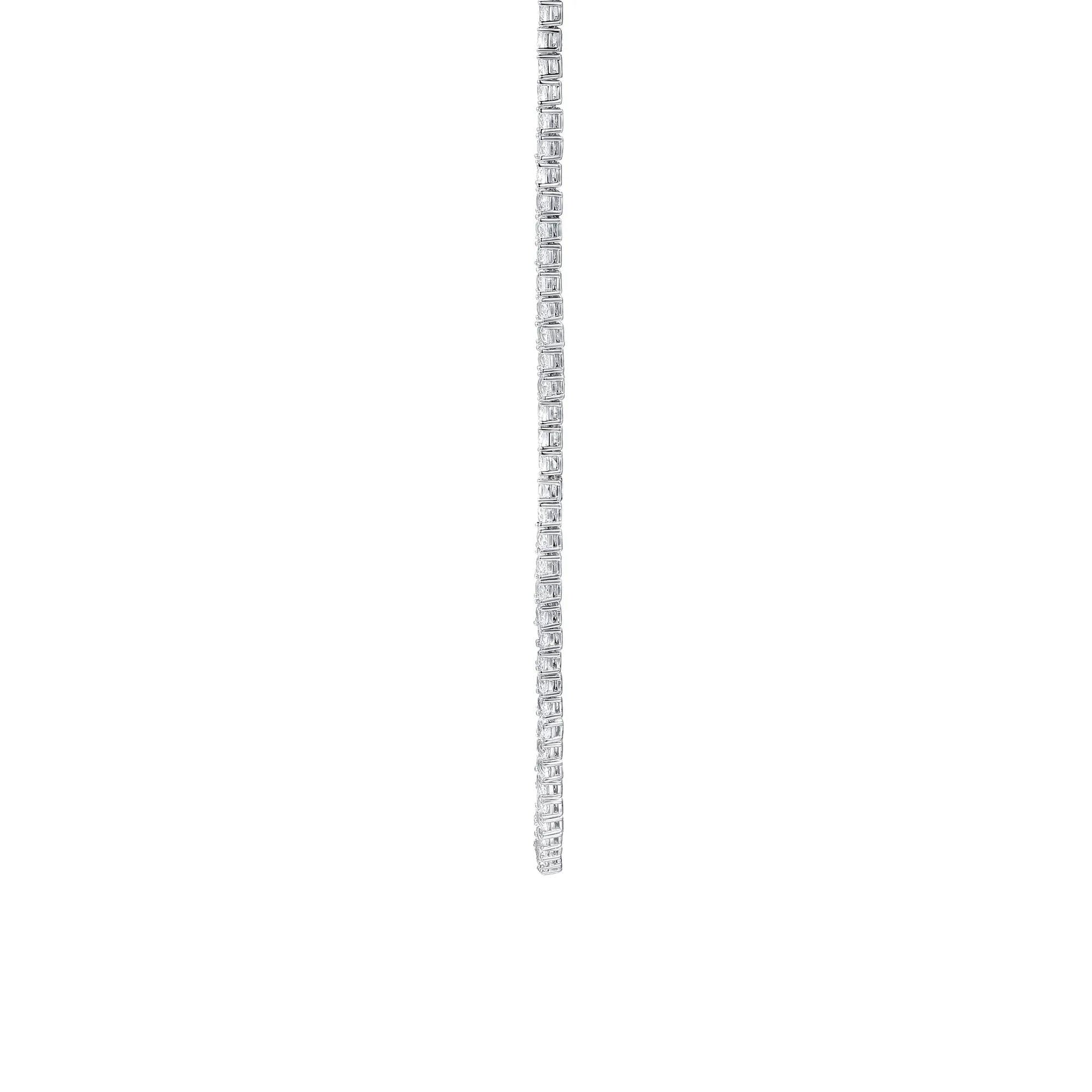 Lab-Created White Sapphire Tennis Necklace .925 Sterling Silver Size 18"